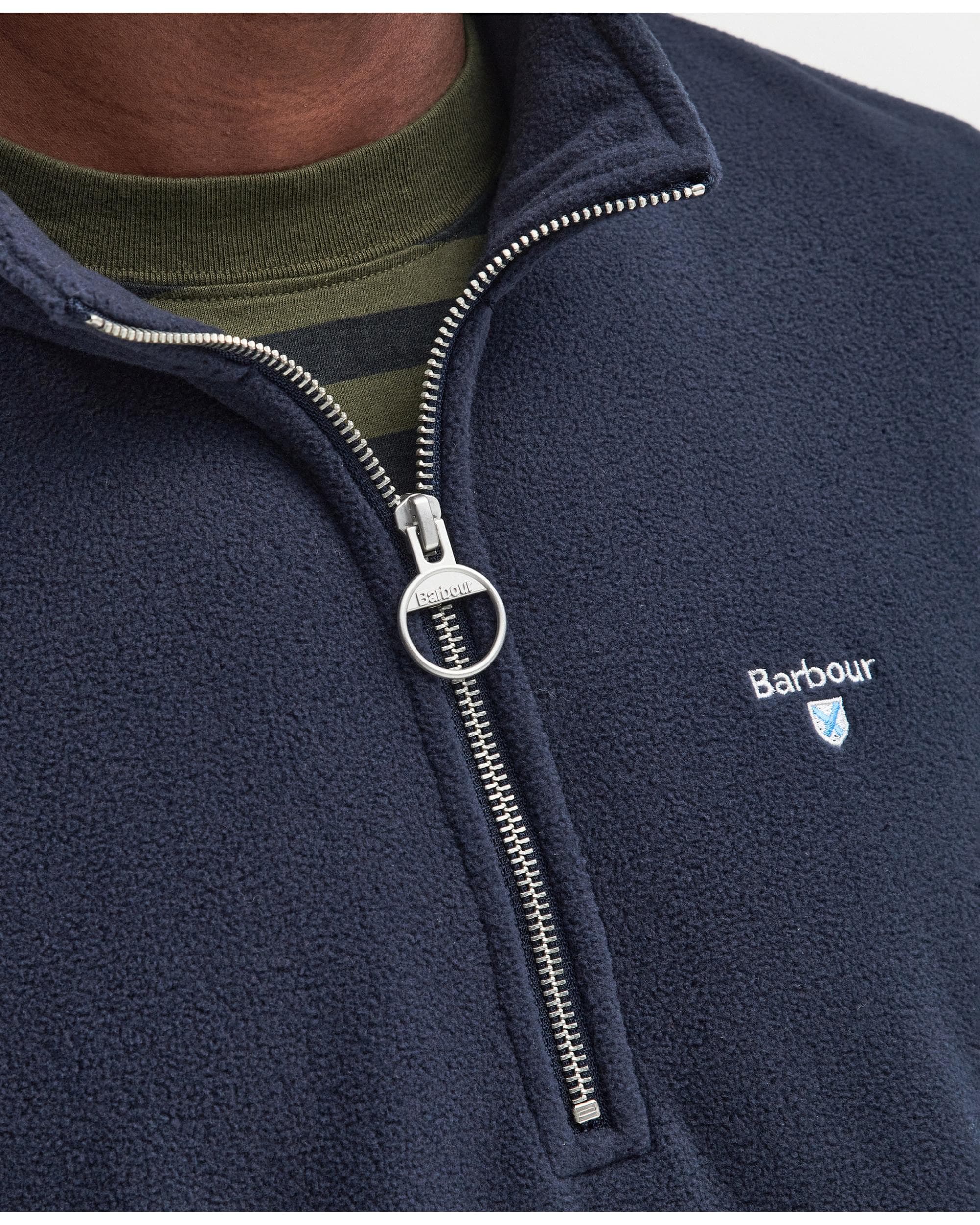 Barbour Essentials Mens Half Zip Fleece - Navy - Image 6