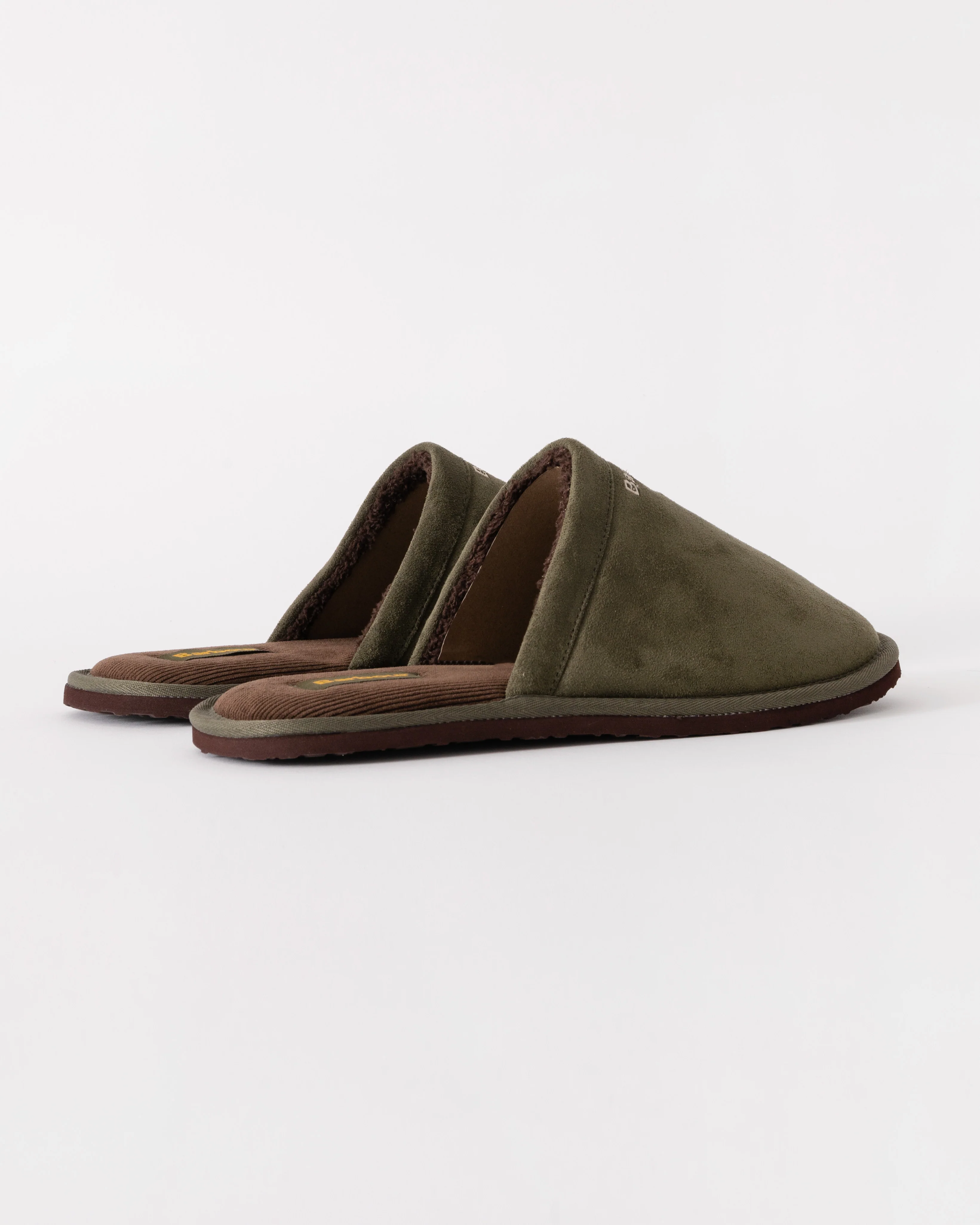 Barbour Everitt Mens Mule Slippers - Olive - Image 3