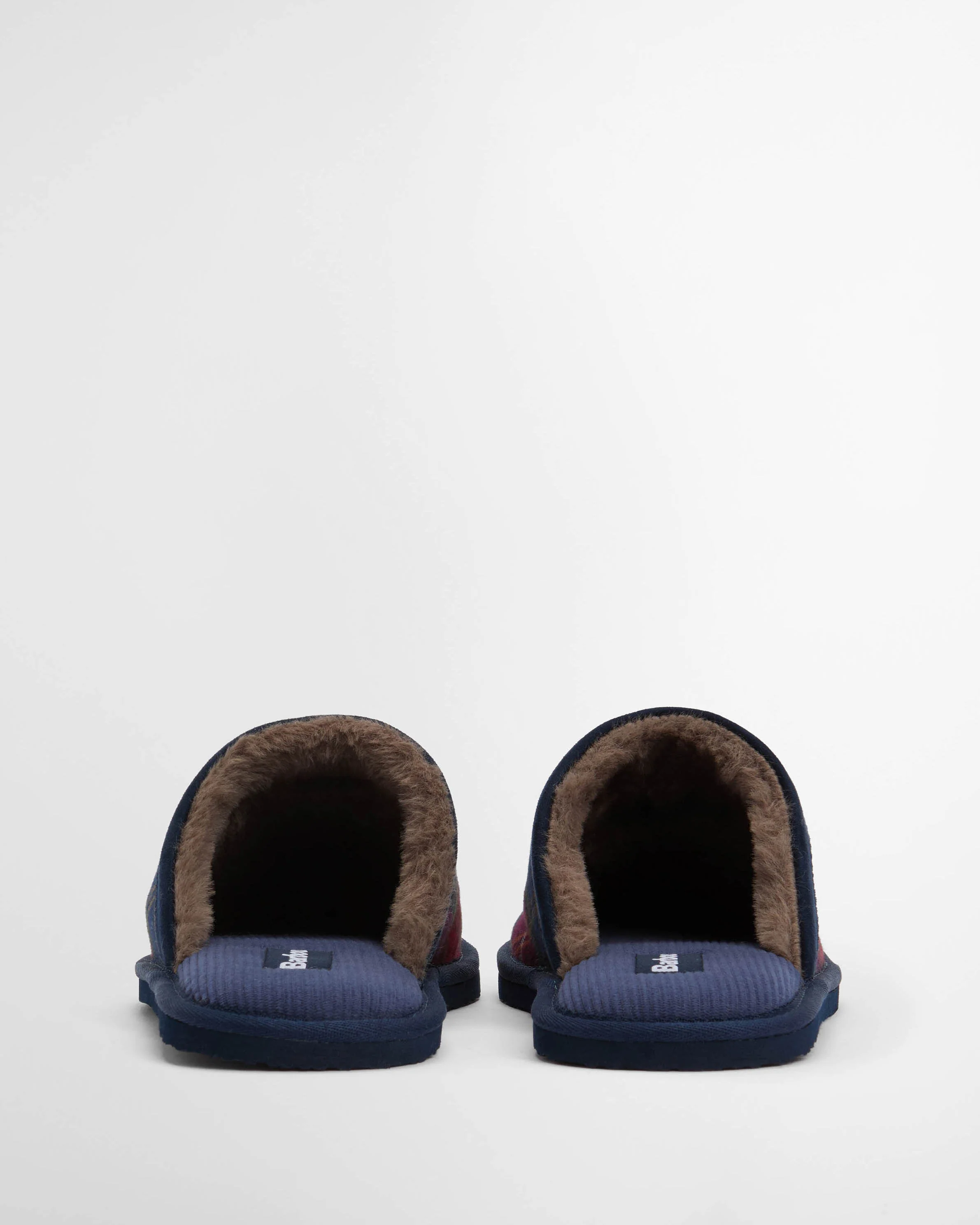 Barbour Everitt Mens Tartan Mule Slippers - Winterberry Tartan - Image 2