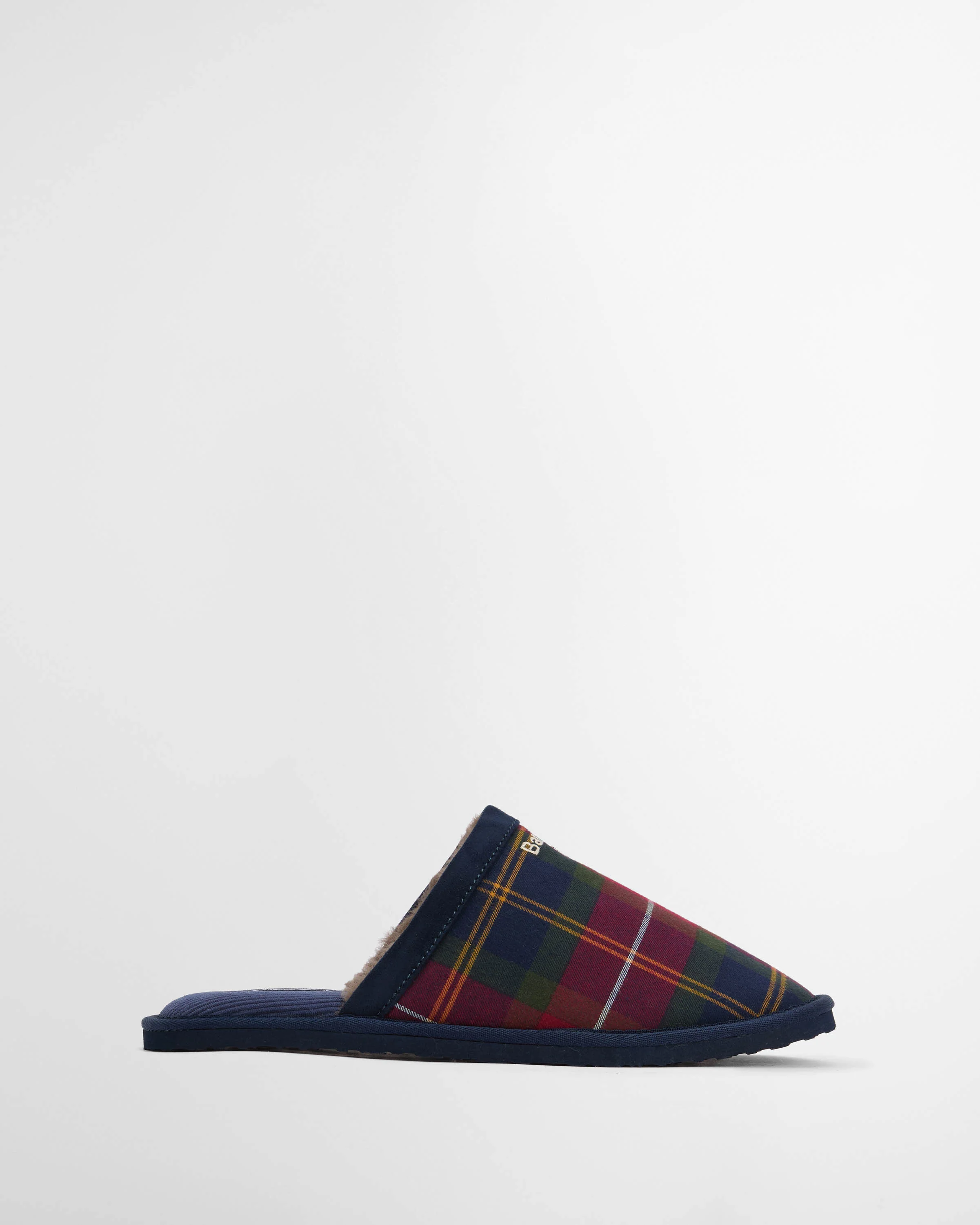Barbour Everitt Mens Tartan Mule Slippers - Winterberry Tartan - Image 7