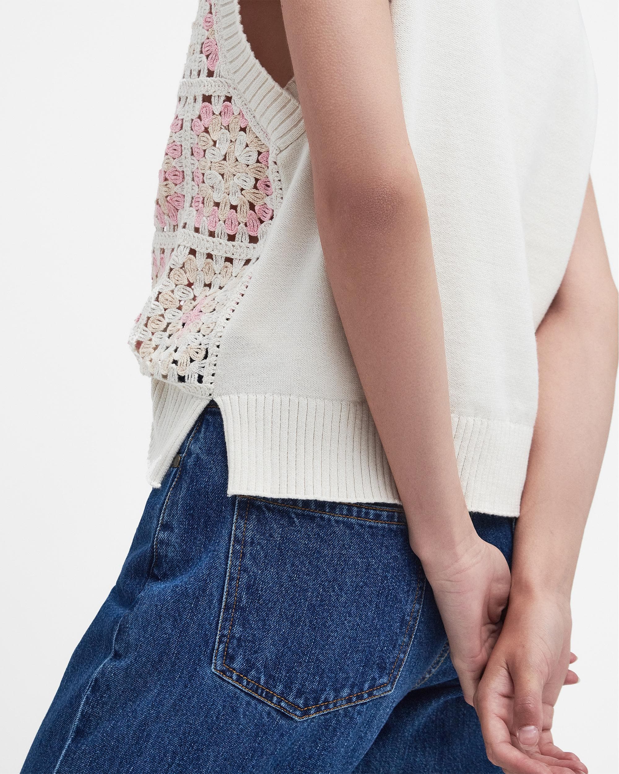 Barbour Falmouth Womens V-Neck Knitted Jumper Vest - Image 3