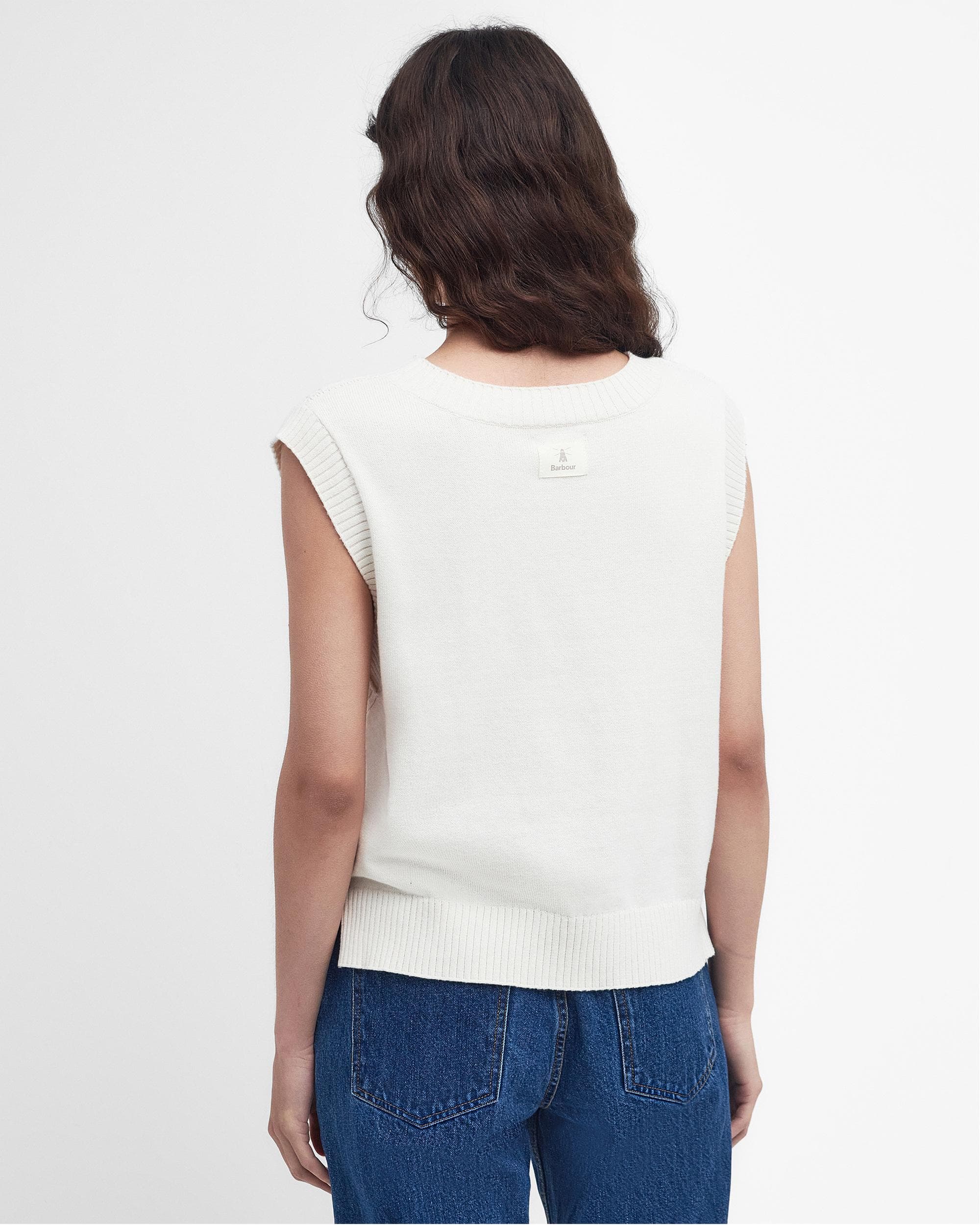 Barbour Falmouth Womens V-Neck Knitted Jumper Vest - Image 5