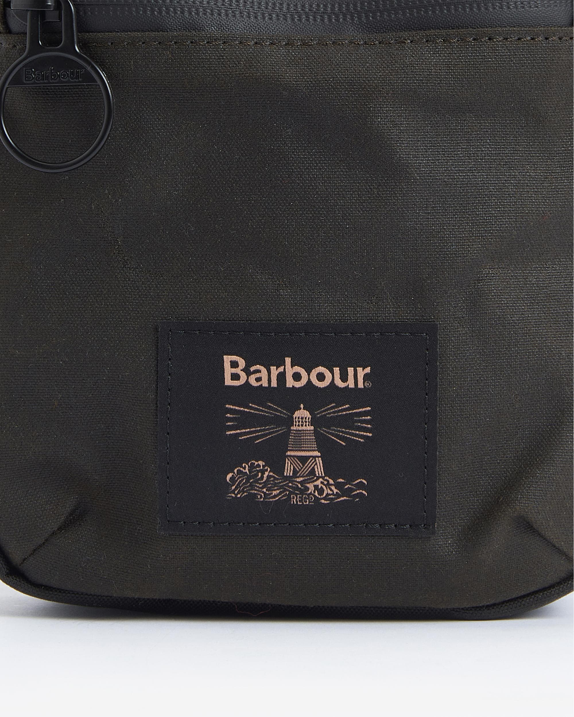 Barbour Field Unisex Wax Crossbody Bag - Olive/Black - Image 5
