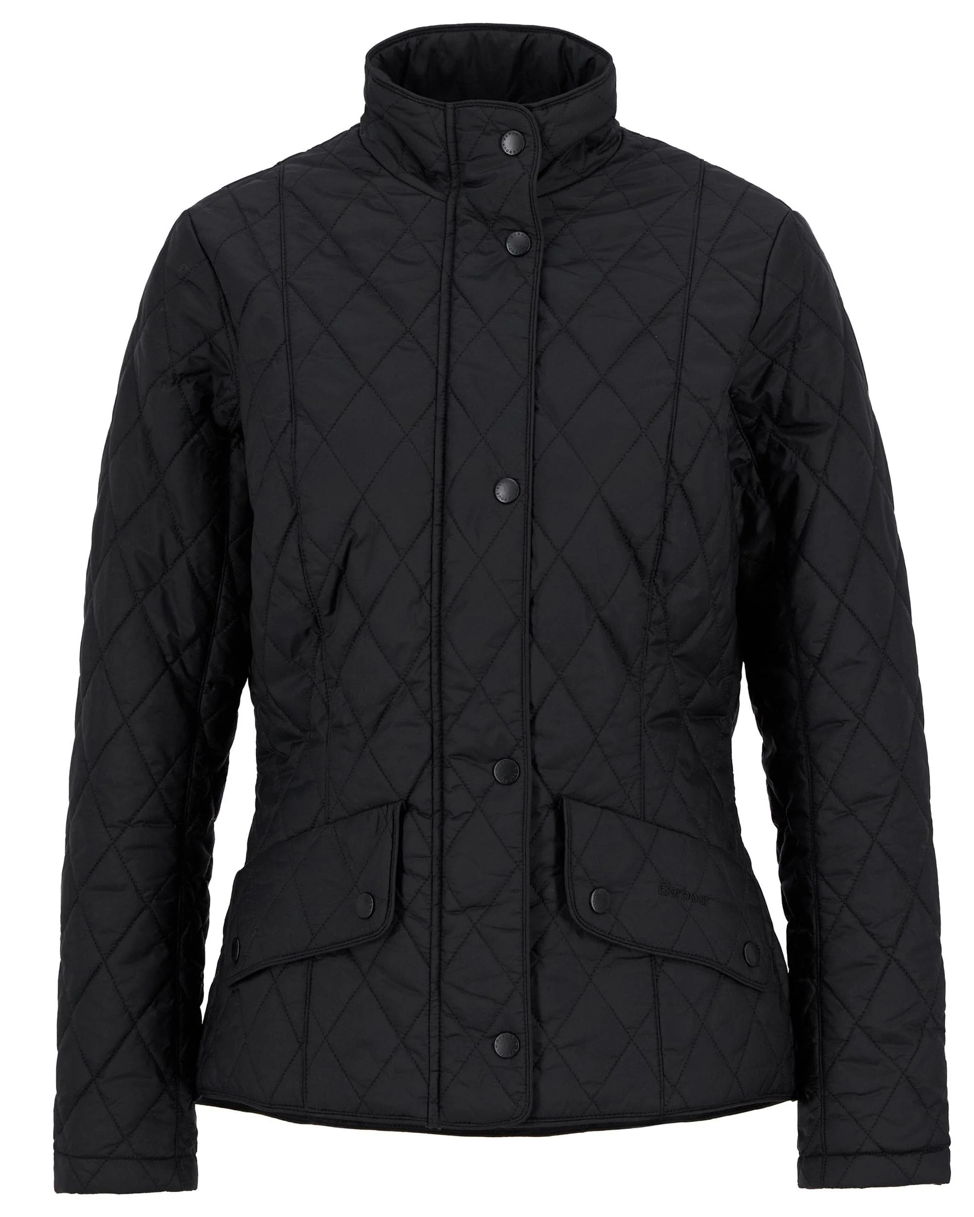 Barbour Flyweight Cavalry Quilted Ladies Jacket - Black/Stone - Image 8