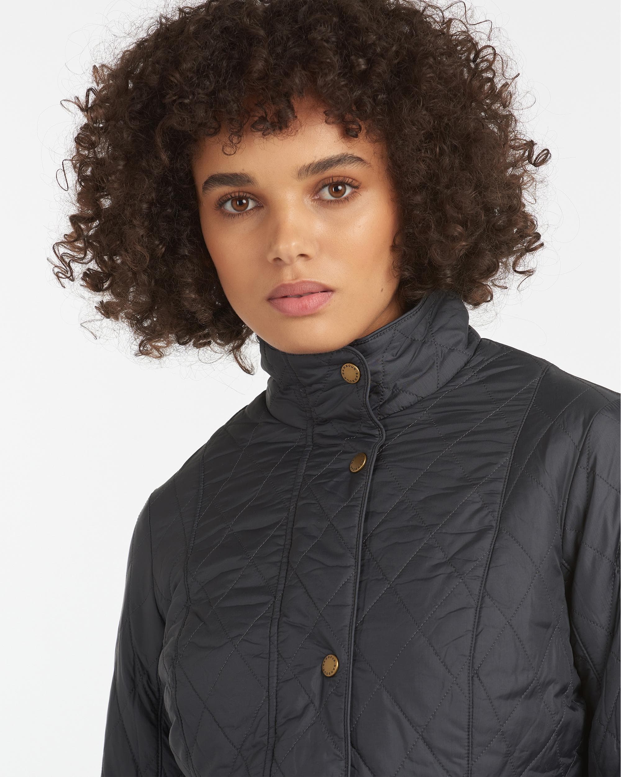 Barbour Flyweight Cavalry Quilted Ladies Jacket - Navy/Navy - Image 2
