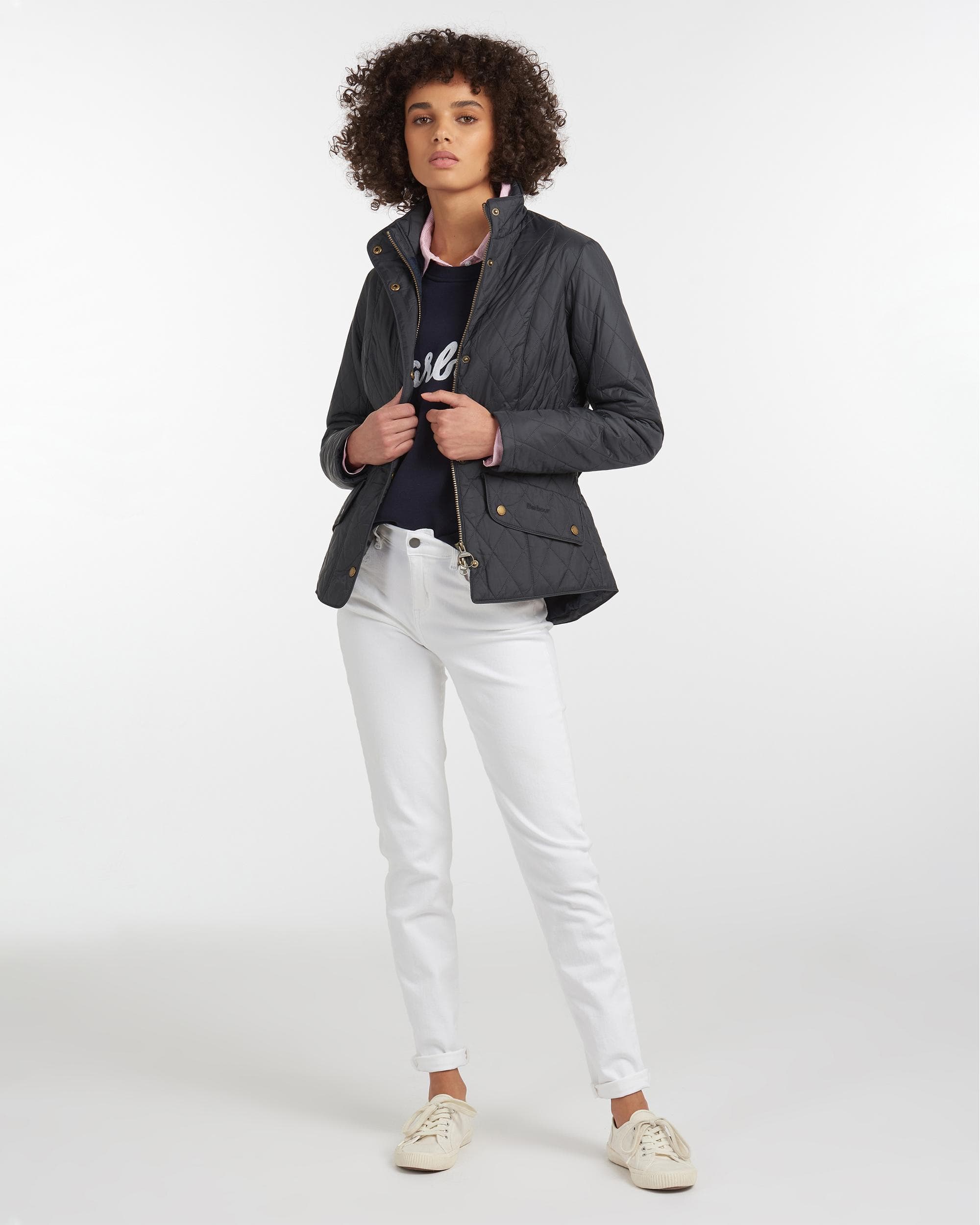 Barbour Flyweight Cavalry Quilted Ladies Jacket - Navy/Navy - Image 4