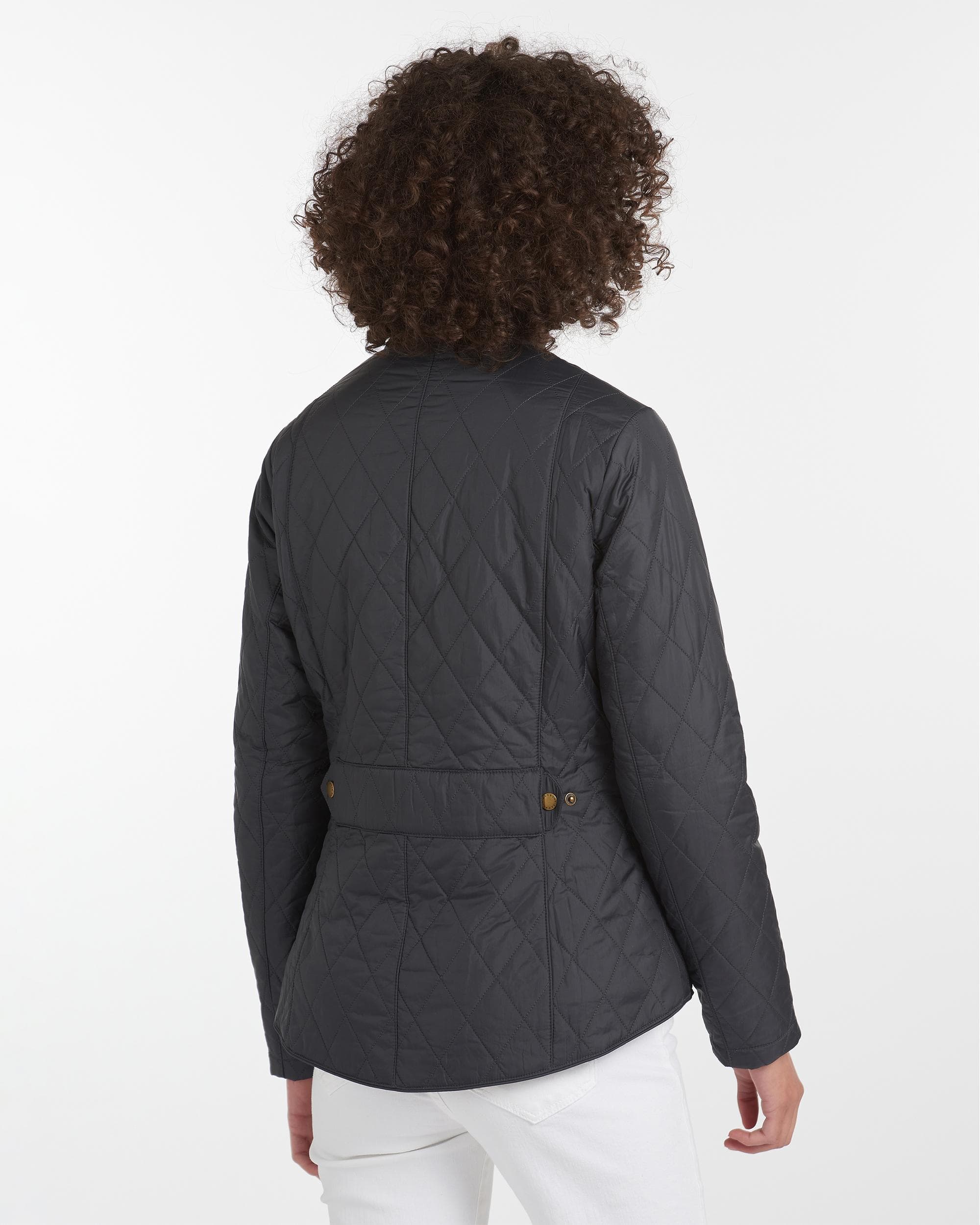 Barbour Flyweight Cavalry Quilted Ladies Jacket - Navy/Navy - Image 5
