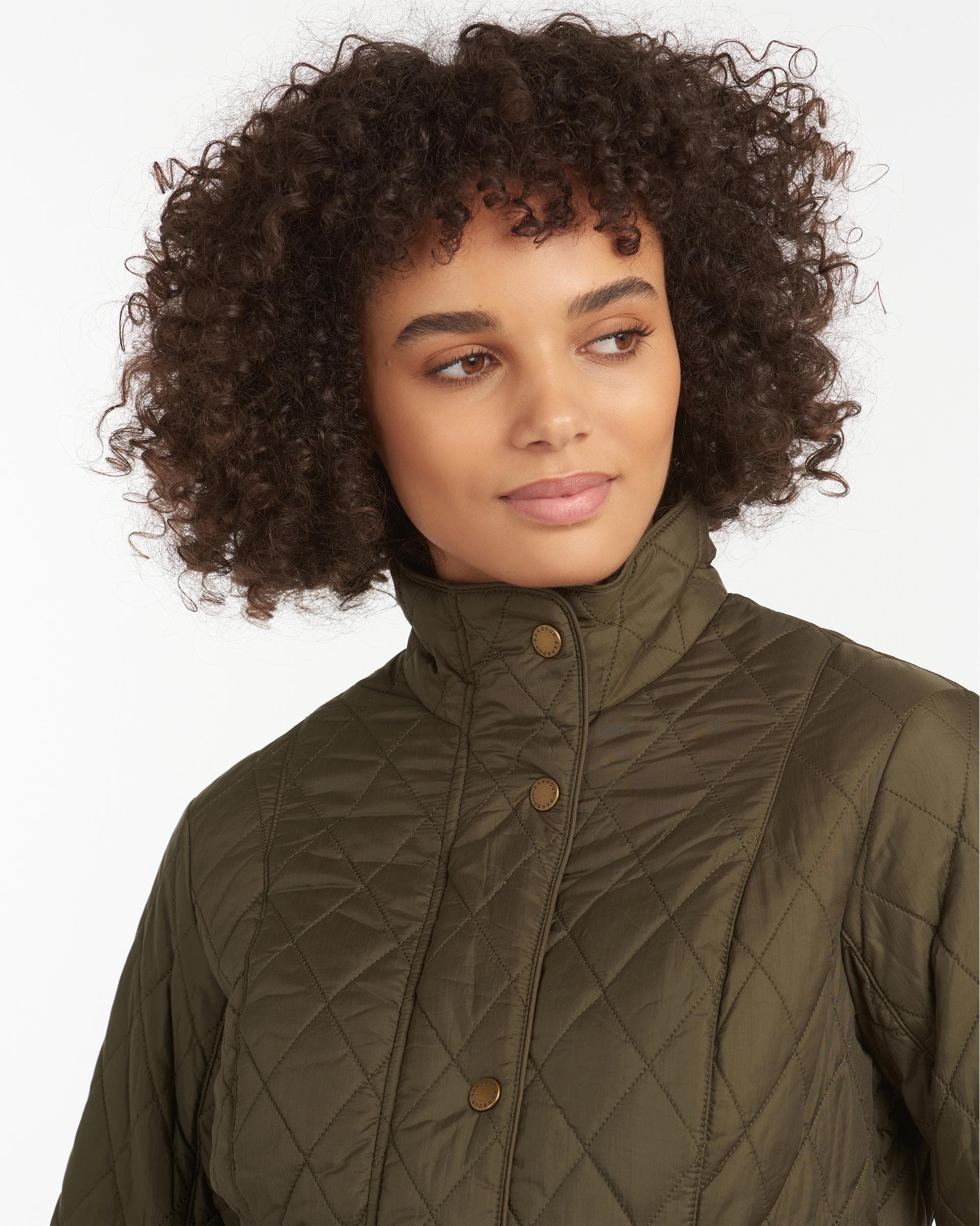Barbour Flyweight Cavalry Quilted Ladies Jacket - Olive - Image 2