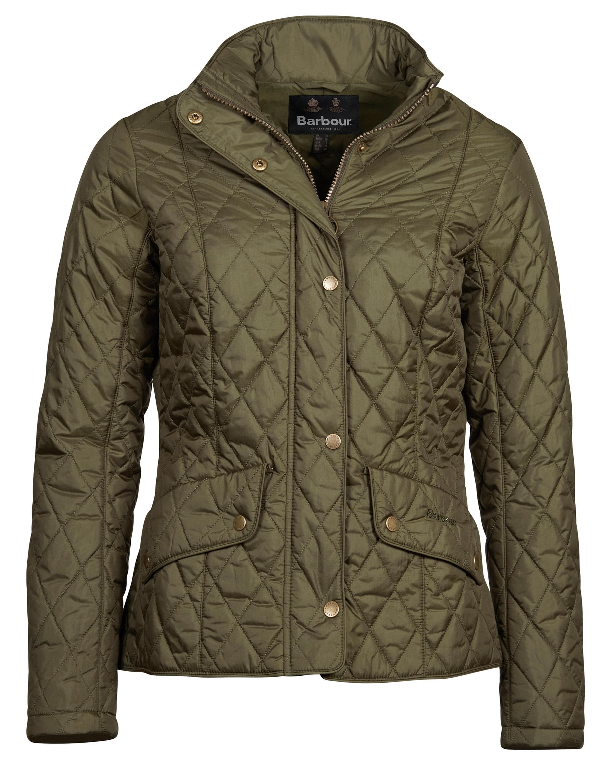 Barbour Flyweight Cavalry Quilted Ladies Jacket - Olive - Image 8