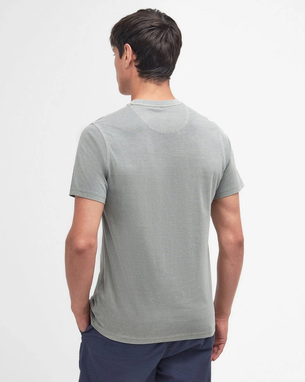 Barbour Garment Dyed Mens Tailored T-Shirt - Agave Green - Image 4