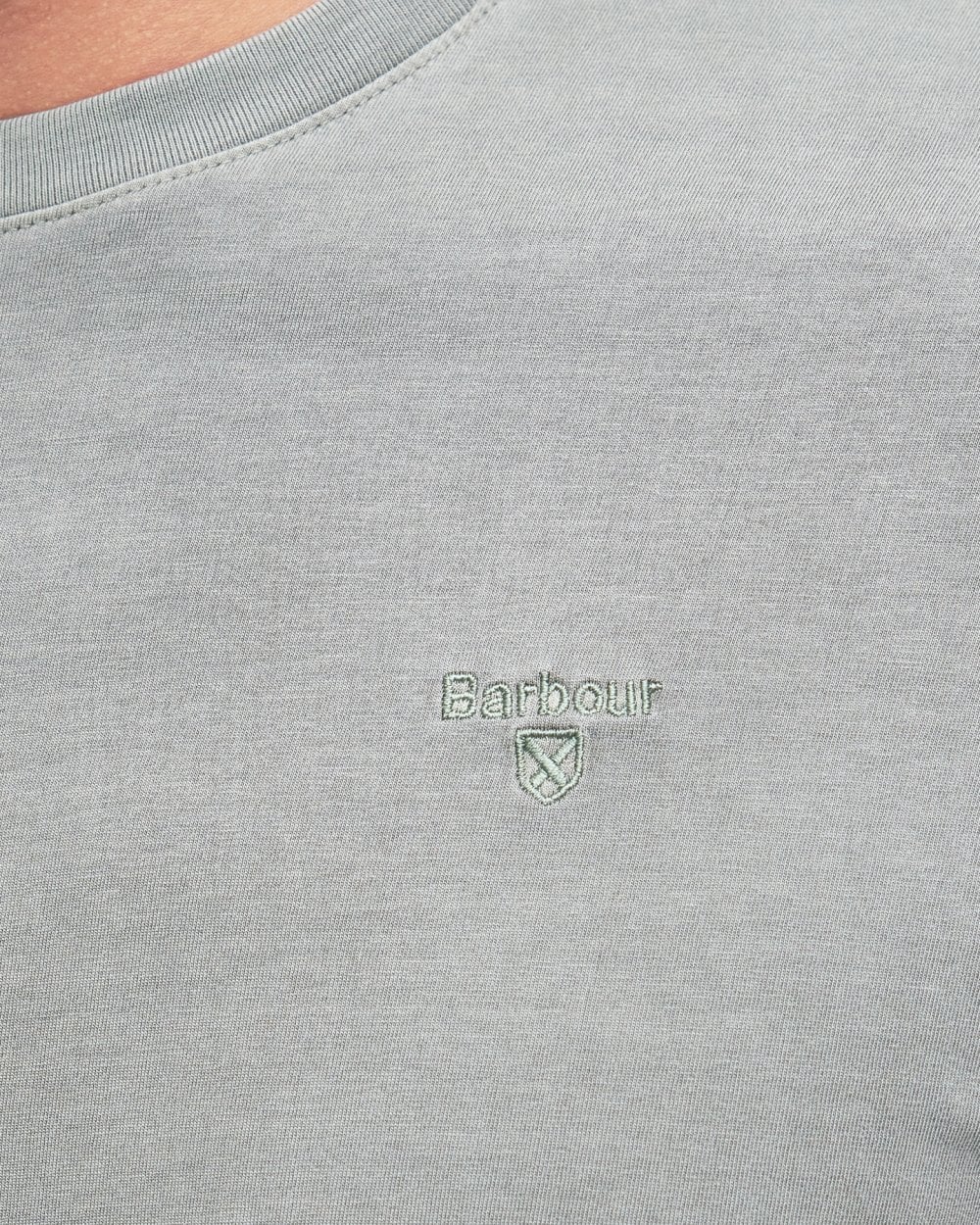Barbour Garment Dyed Mens Tailored T-Shirt - Agave Green - Image 5