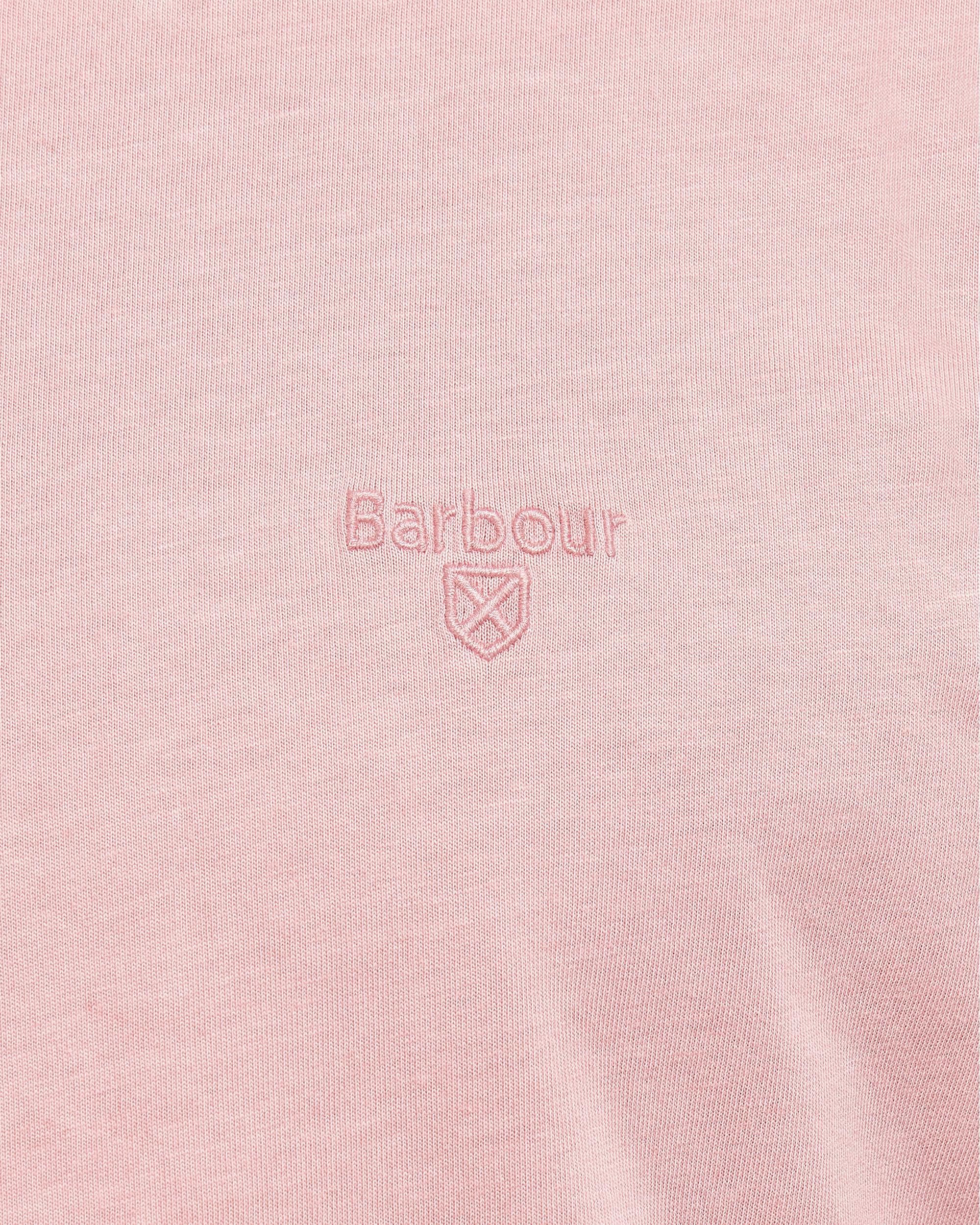 Barbour Garment Dyed Mens Tailored T-Shirt - Pink Salt - Image 5