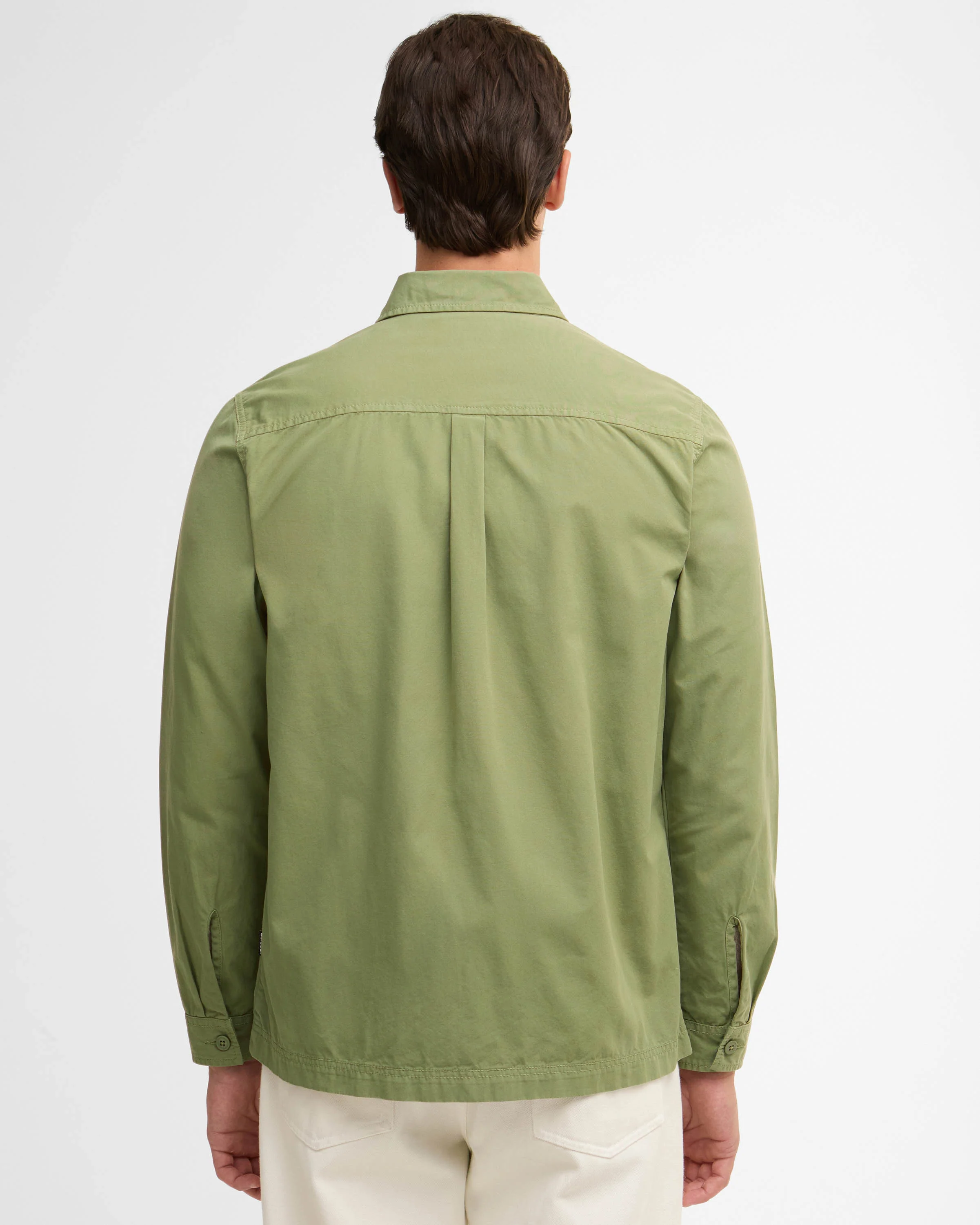 Barbour Glendale Mens Zipped Overshirt - Laurel Green - Image 5
