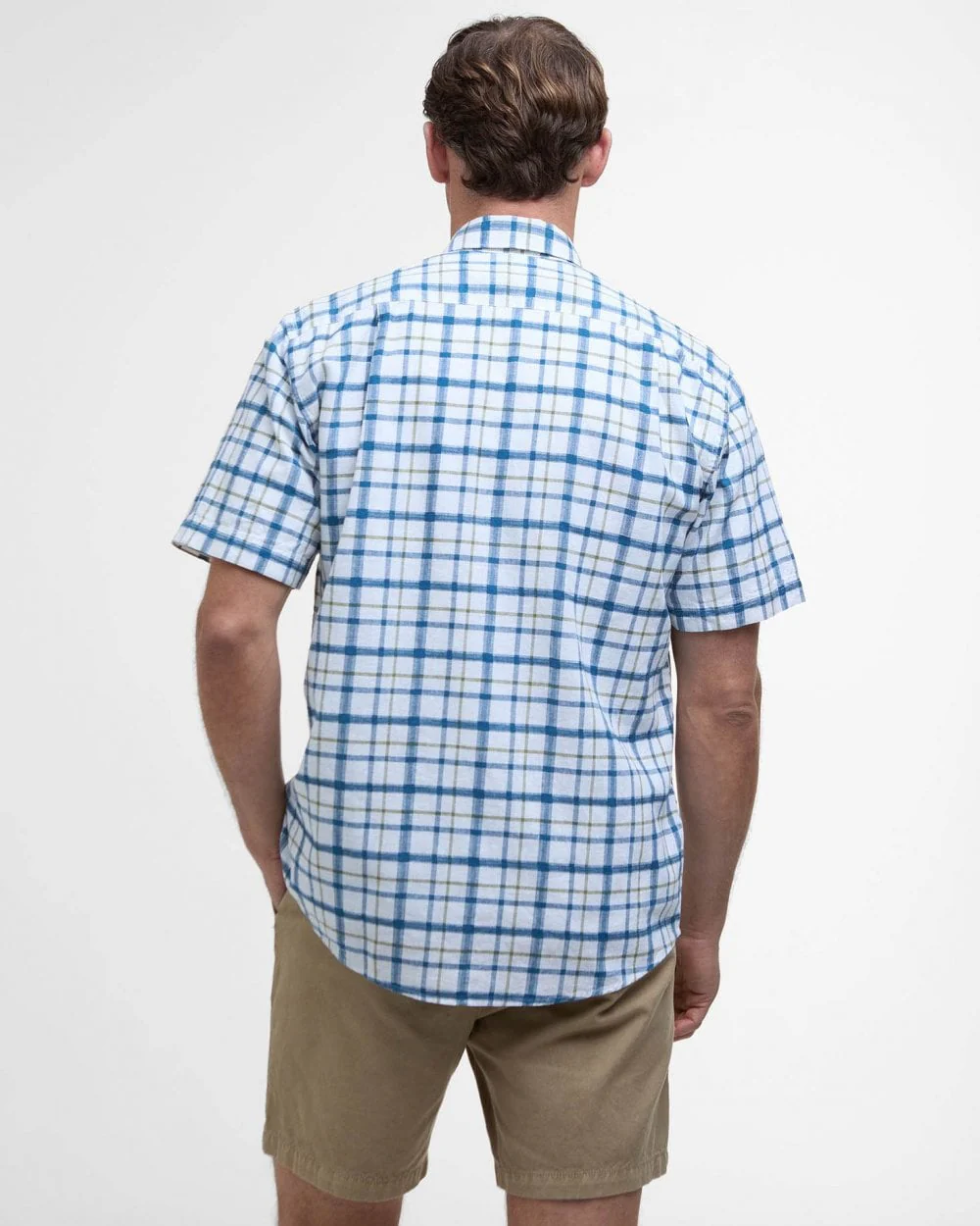 Barbour Glover Mens Short Sleeve Linen Blend Check Shirt - Image 4