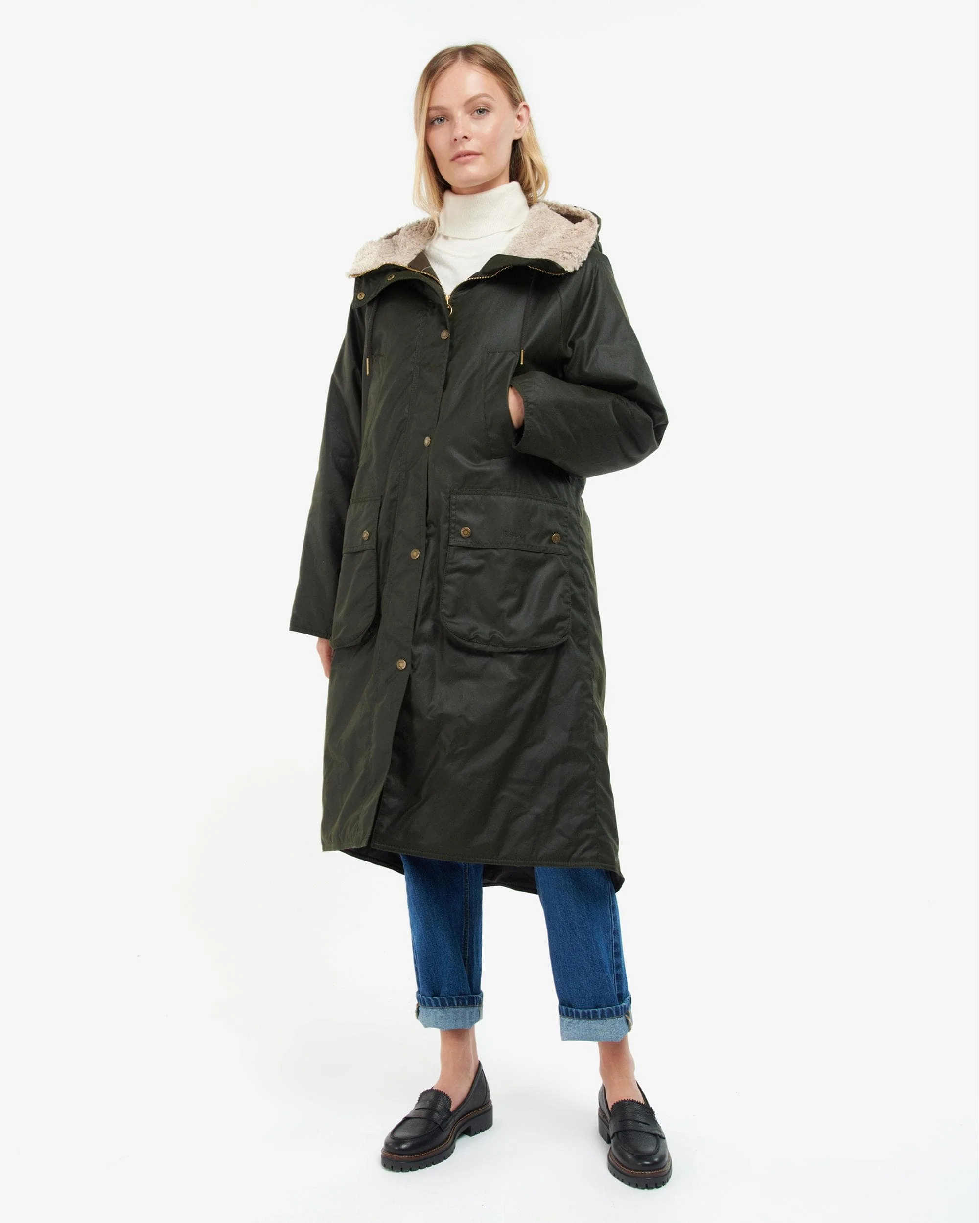 Barbour Gunnister Womens Long Wax Jacket - Image 2