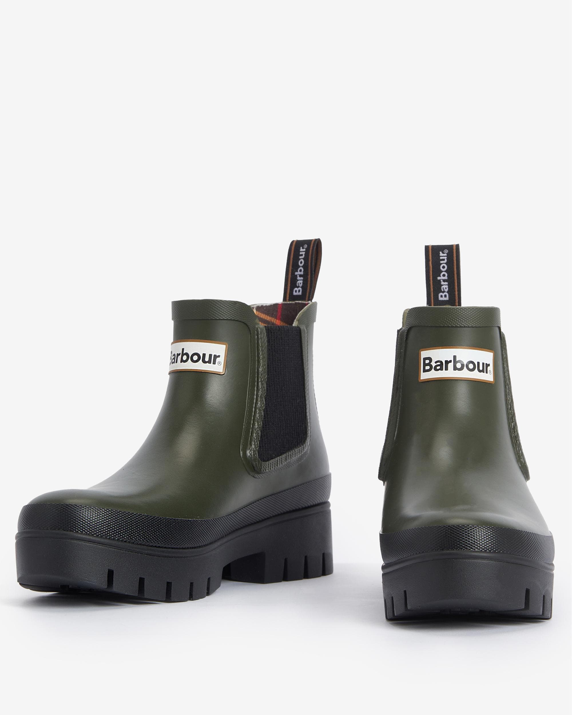 Barbour Halton Womens Chelsea Wellies - Olive/Black - Image 2