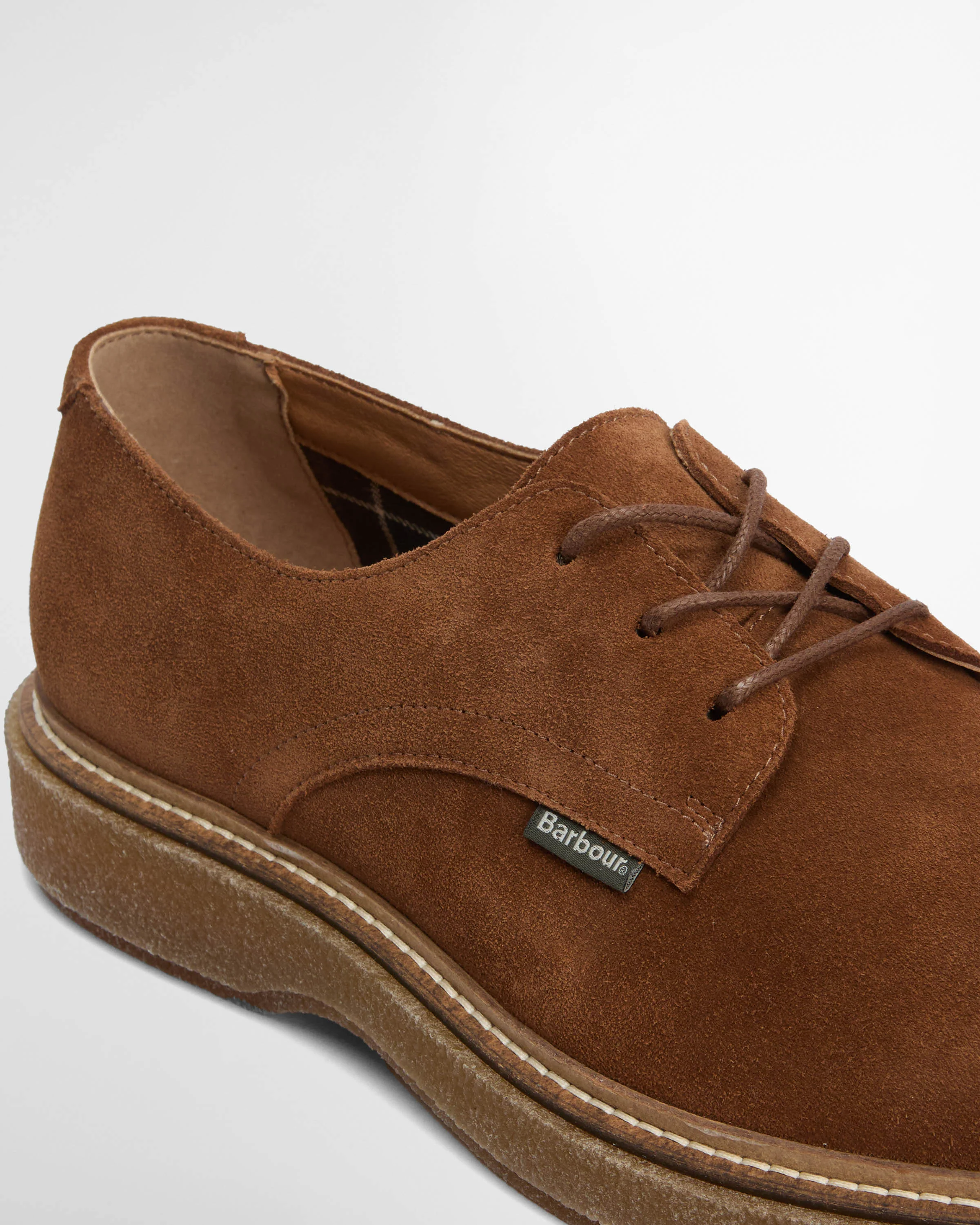 Barbour Harefield Mens Derby Shoes - Toffee Suede - Image 3