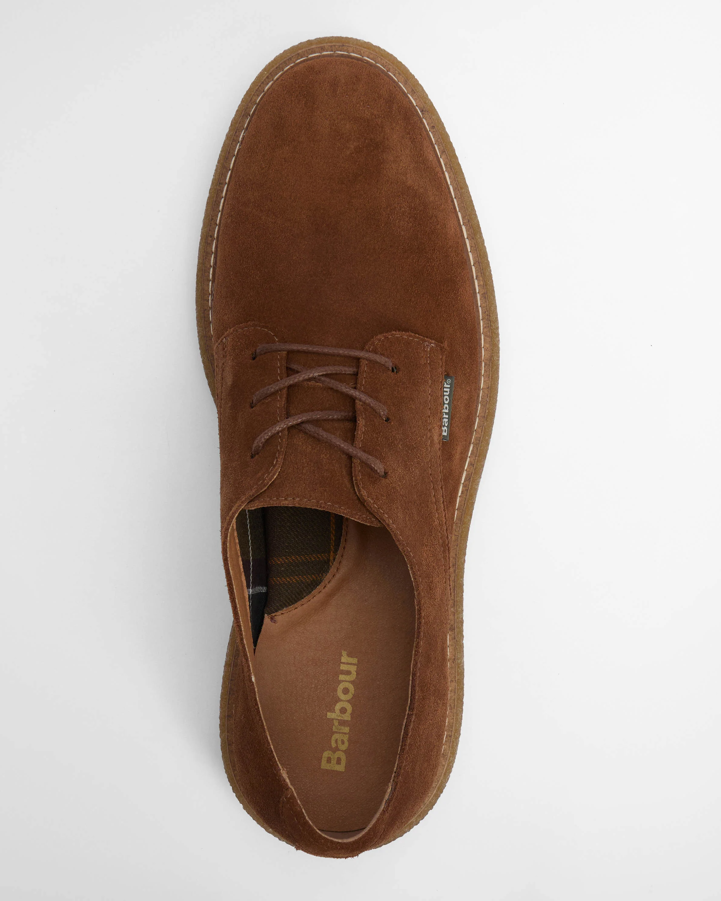 Barbour Harefield Mens Derby Shoes - Toffee Suede - Image 7