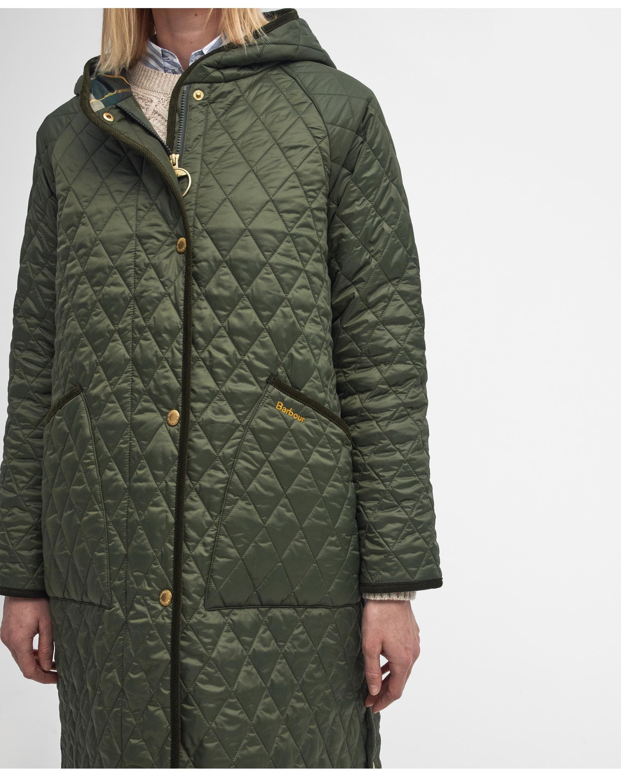 Barbour Harmby Womens Long Quilted Jacket - Image 3