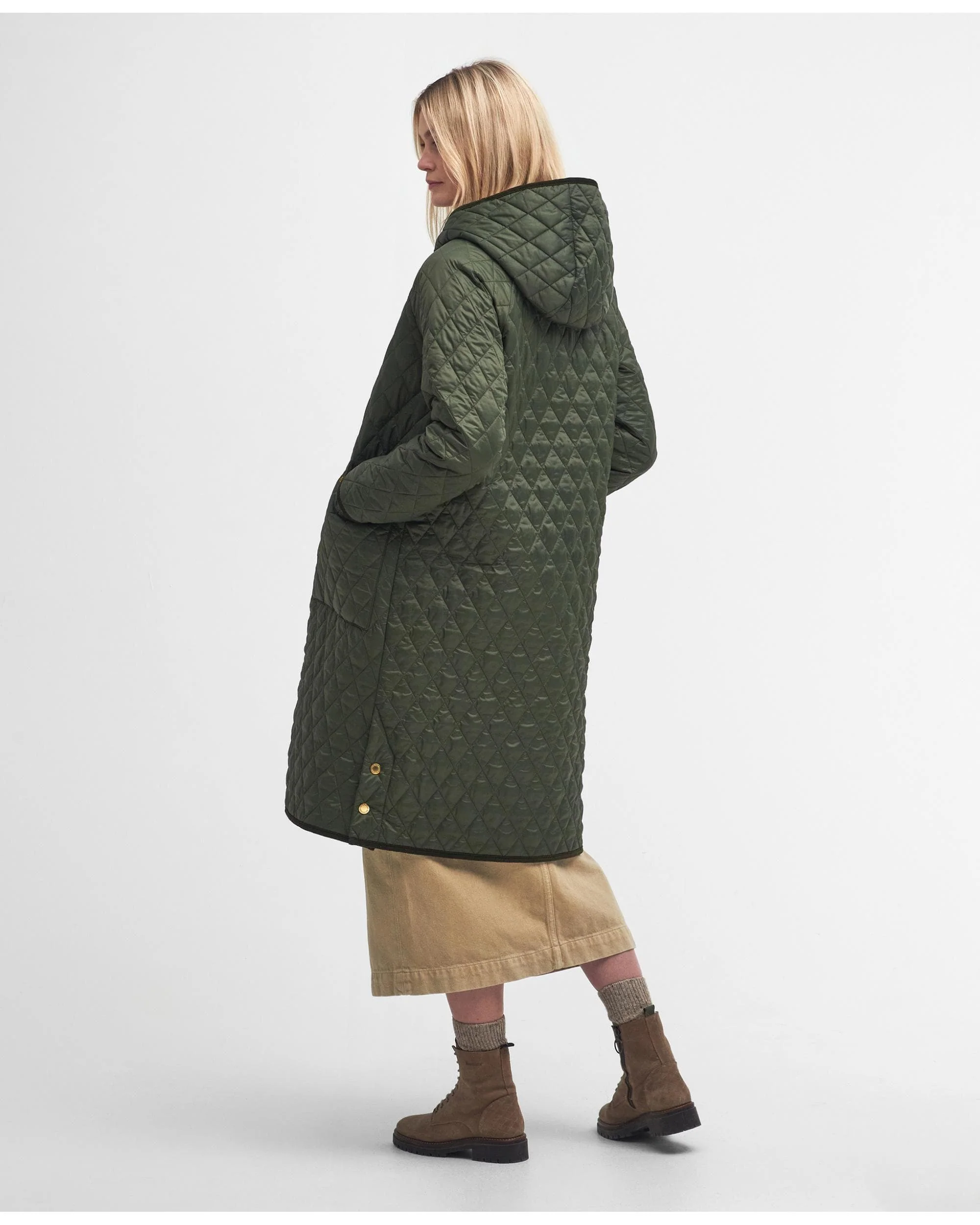 Barbour Harmby Womens Long Quilted Jacket - Image 6