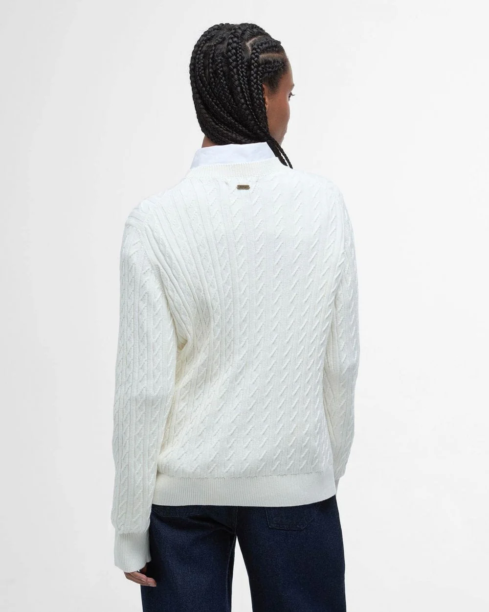 Barbour Hartland Womens Crew Neck Jumper - Cloud - Image 5
