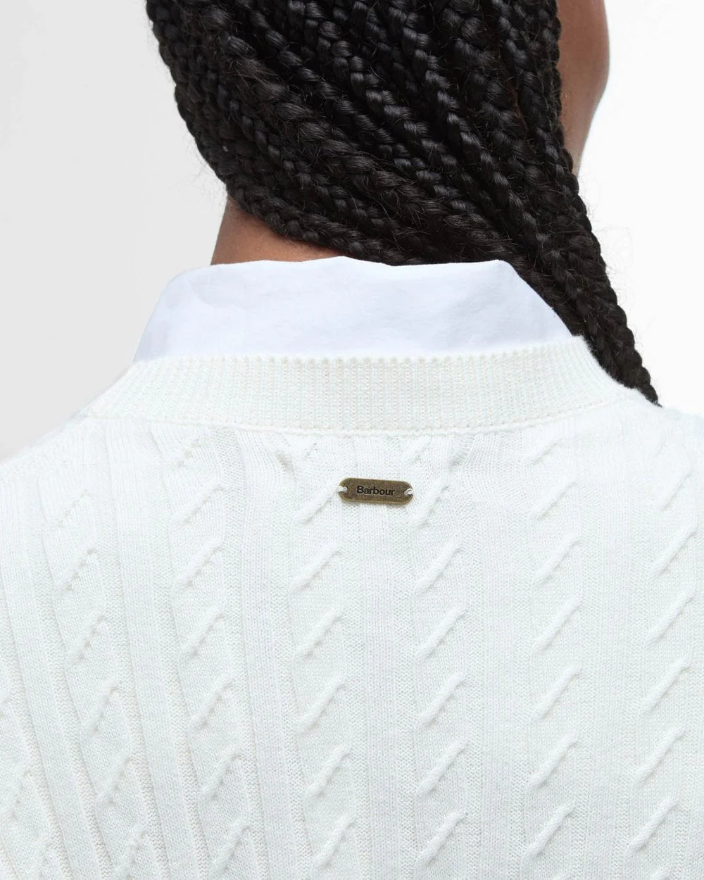 Barbour Hartland Womens Crew Neck Jumper - Cloud - Image 6