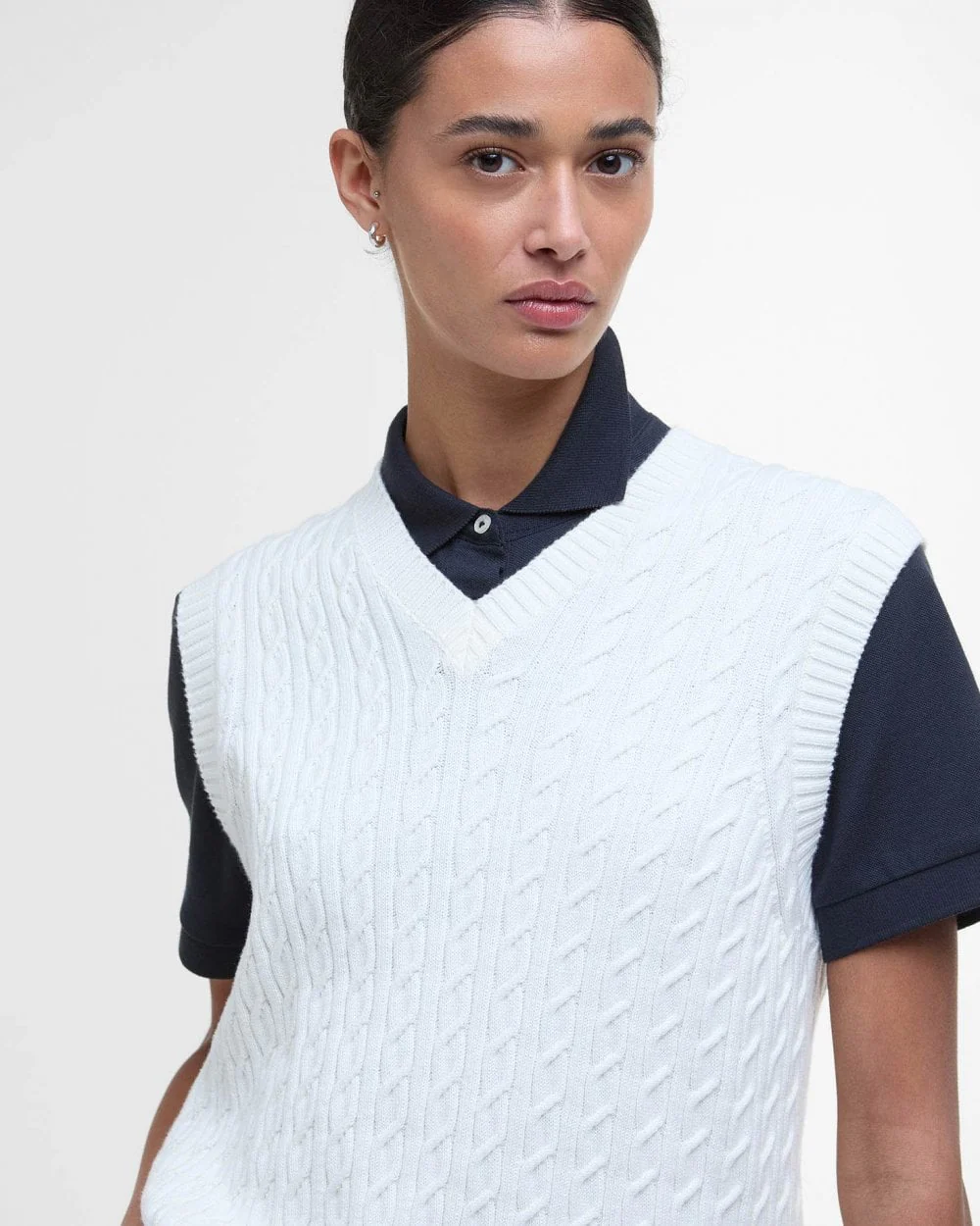 Barbour Hartland Womens Knit Tank Top - Cloud - Image 3