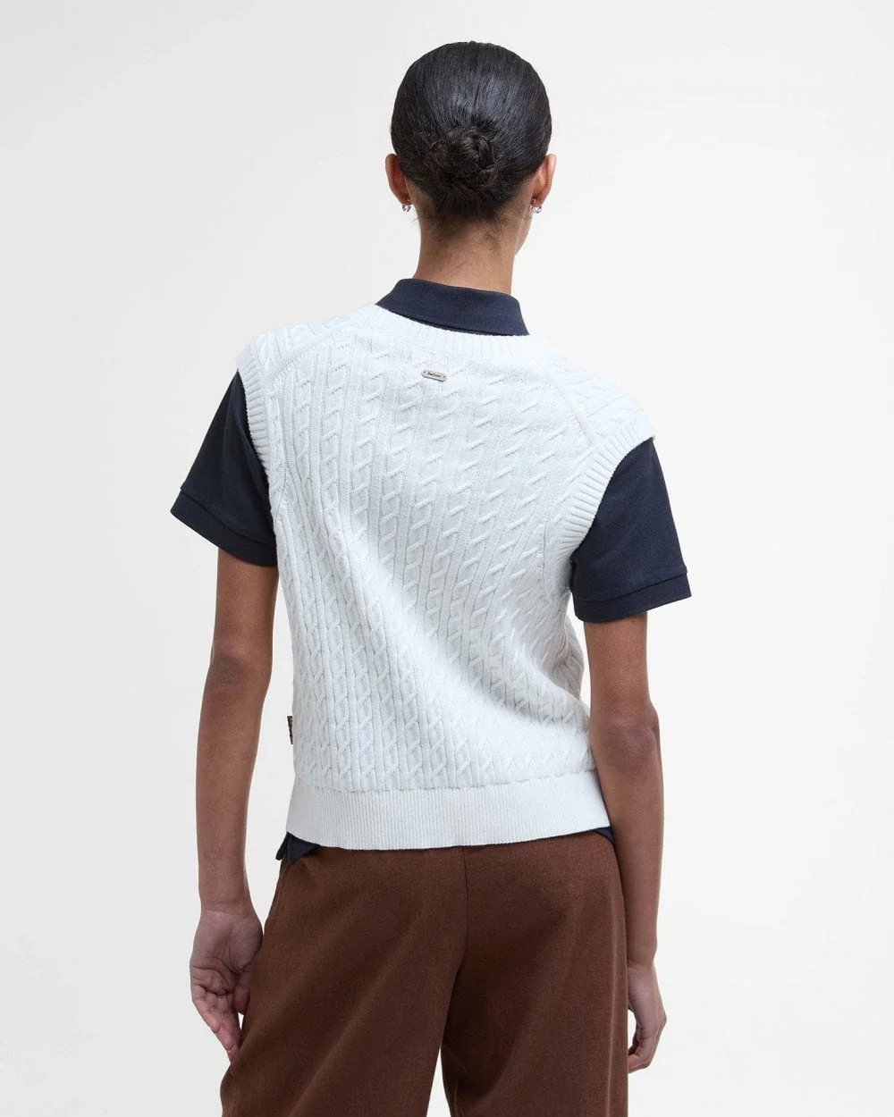 Barbour Hartland Womens Knit Tank Top - Cloud - Image 6