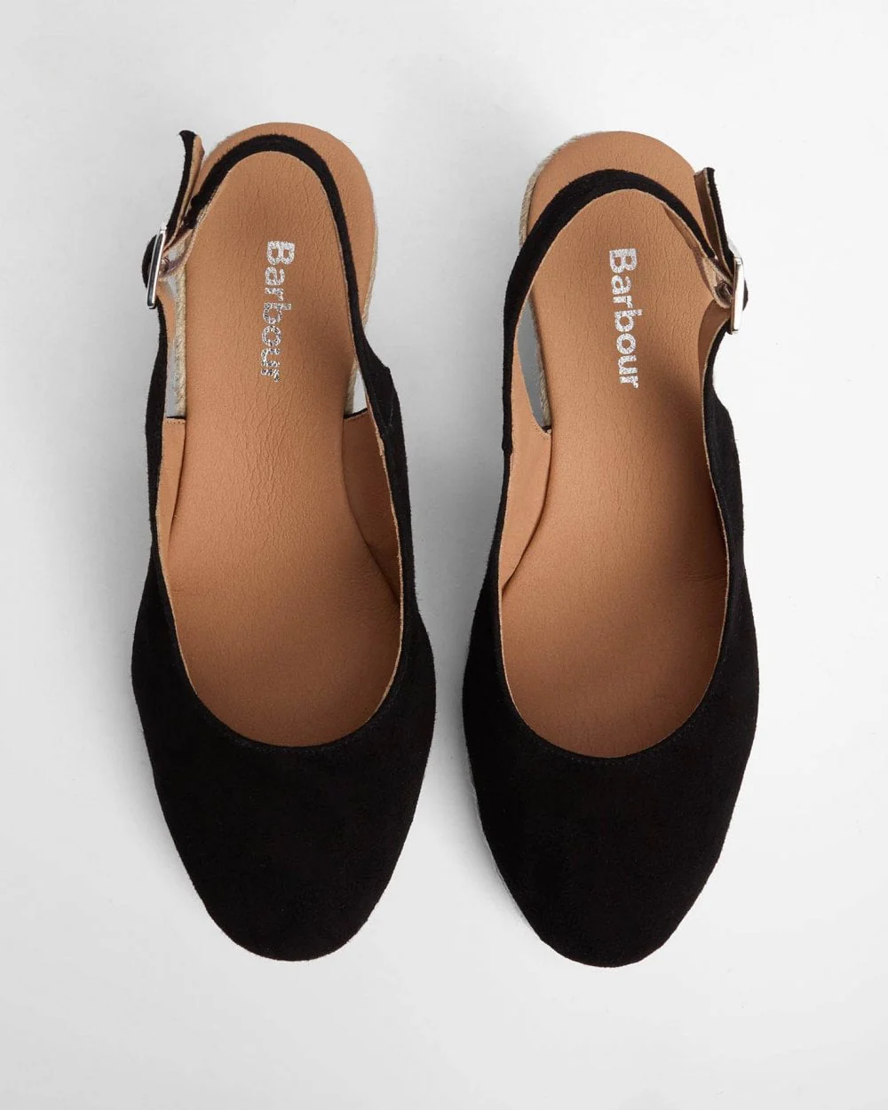 Barbour Hazel Womens Suede Espadrilles - Black - Image 2