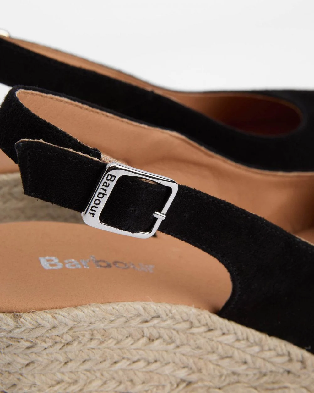 Barbour Hazel Womens Suede Espadrilles - Black - Image 5