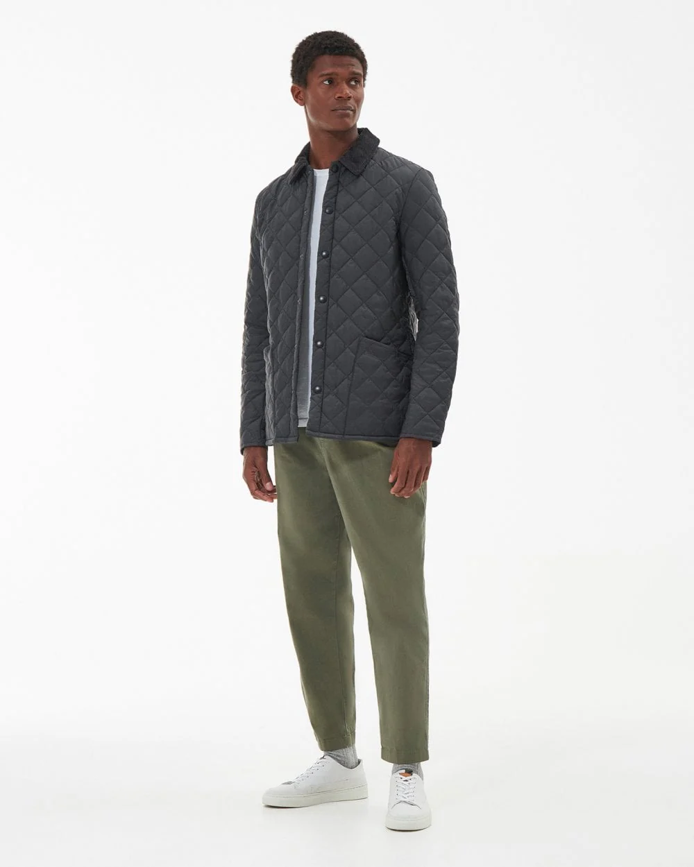 Barbour Heritage Liddesdale Quilted Mens Jacket - Charcoal - Image 3