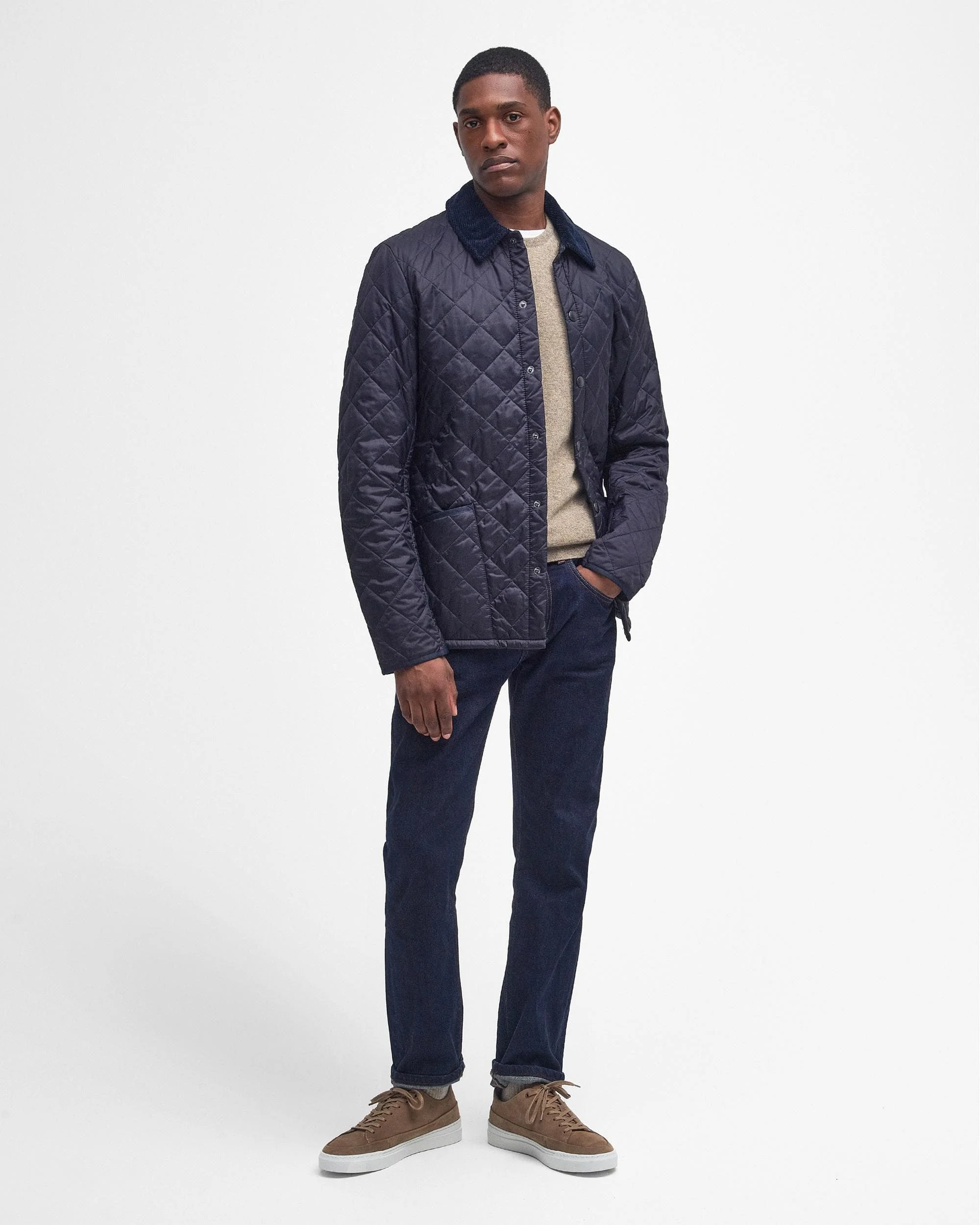 Barbour Heritage Liddesdale Quilted Mens Jacket - Navy - Image 3