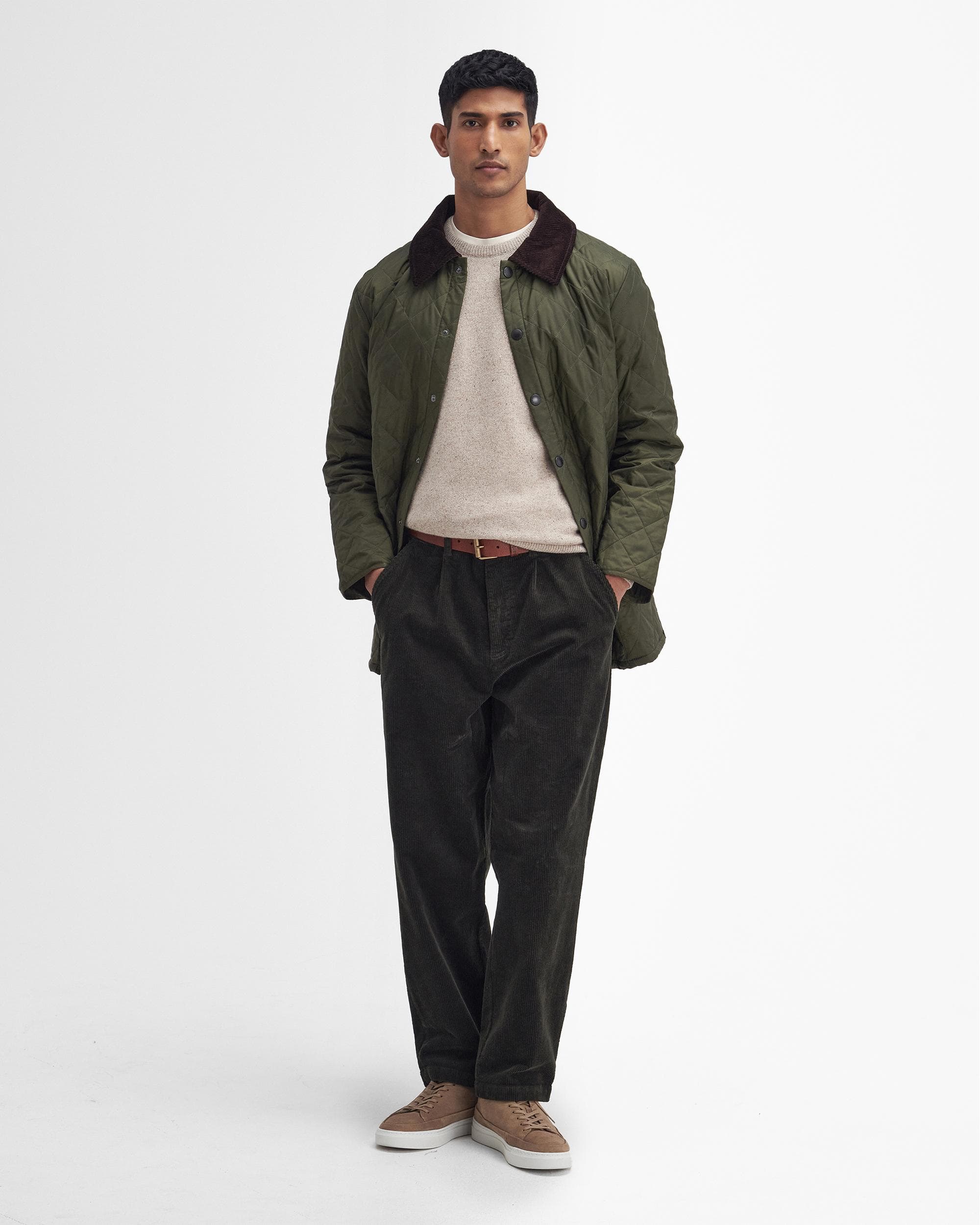Barbour Heritage Liddesdale Quilted Mens Jacket - Olive - Image 3