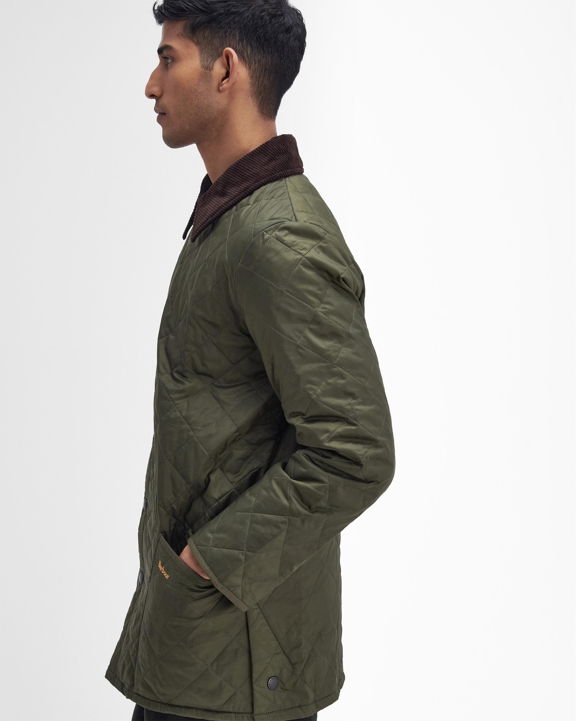Barbour Heritage Liddesdale Quilted Mens Jacket - Olive - Image 4