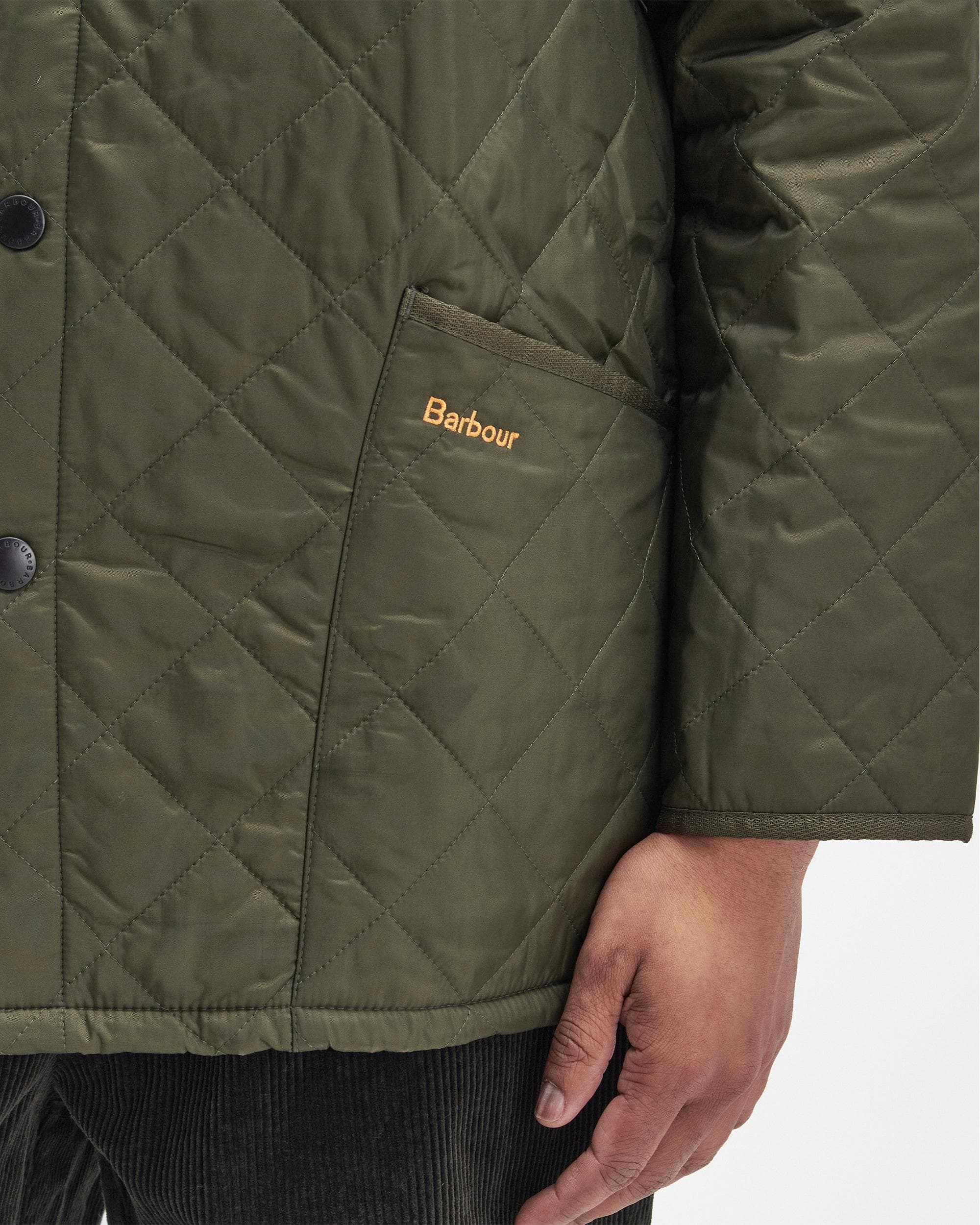 Barbour Heritage Liddesdale Quilted Mens Jacket - Olive - Image 6