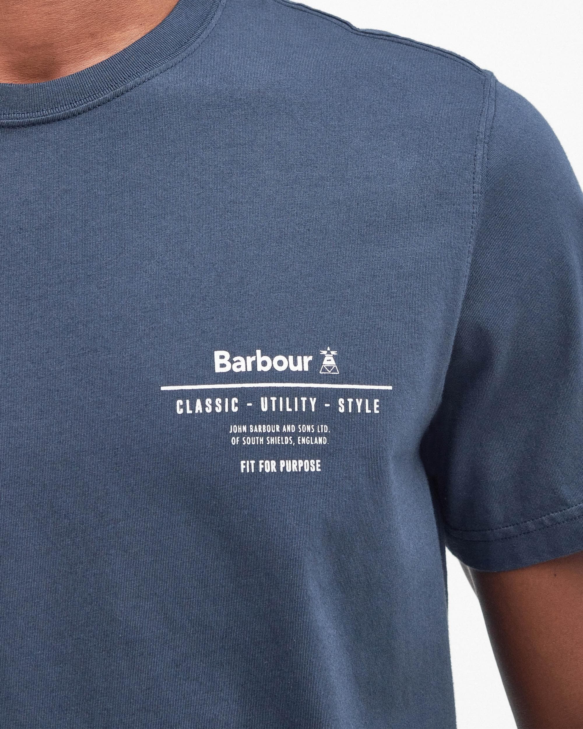 Barbour Hickling Mens T-Shirt - Navy - Image 3