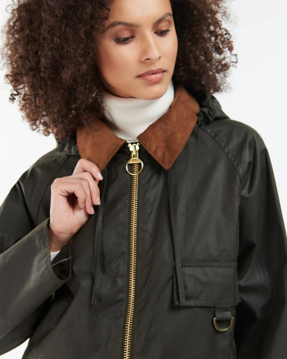 Barbour Highclere Womens Wax Jacket - Olive - Image 2