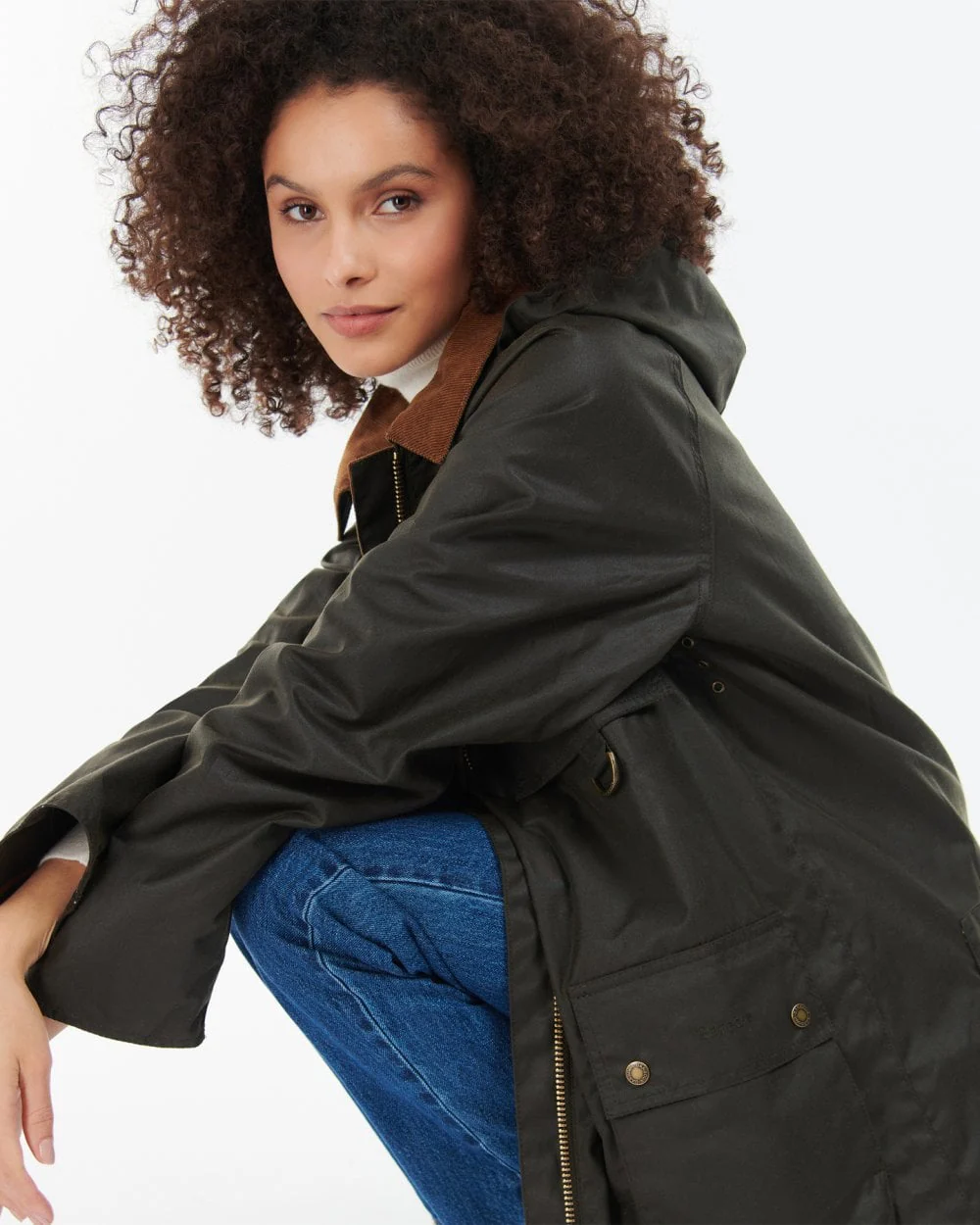 Barbour Highclere Womens Wax Jacket - Olive - Image 3