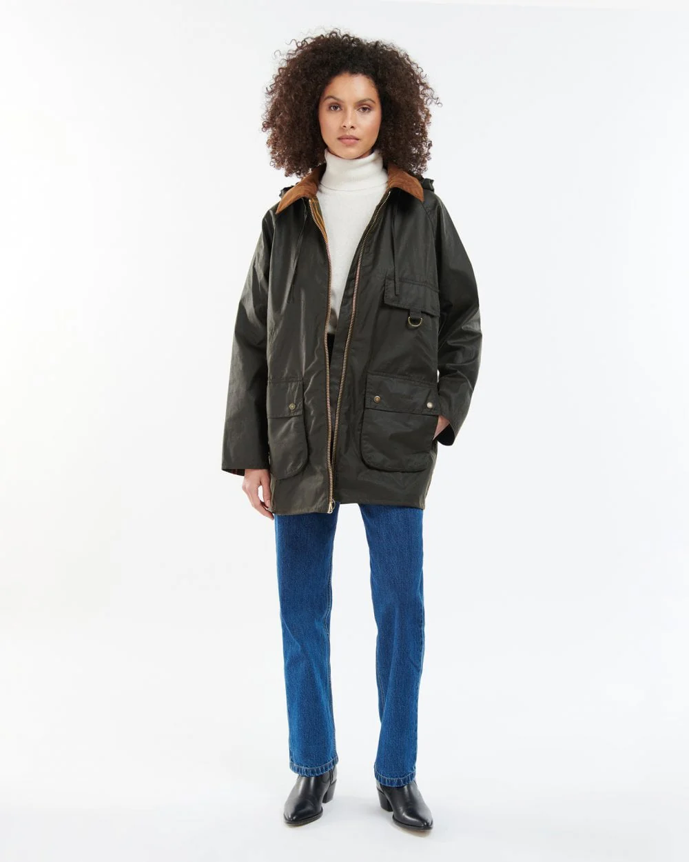Barbour Highclere Womens Wax Jacket - Olive - Image 4
