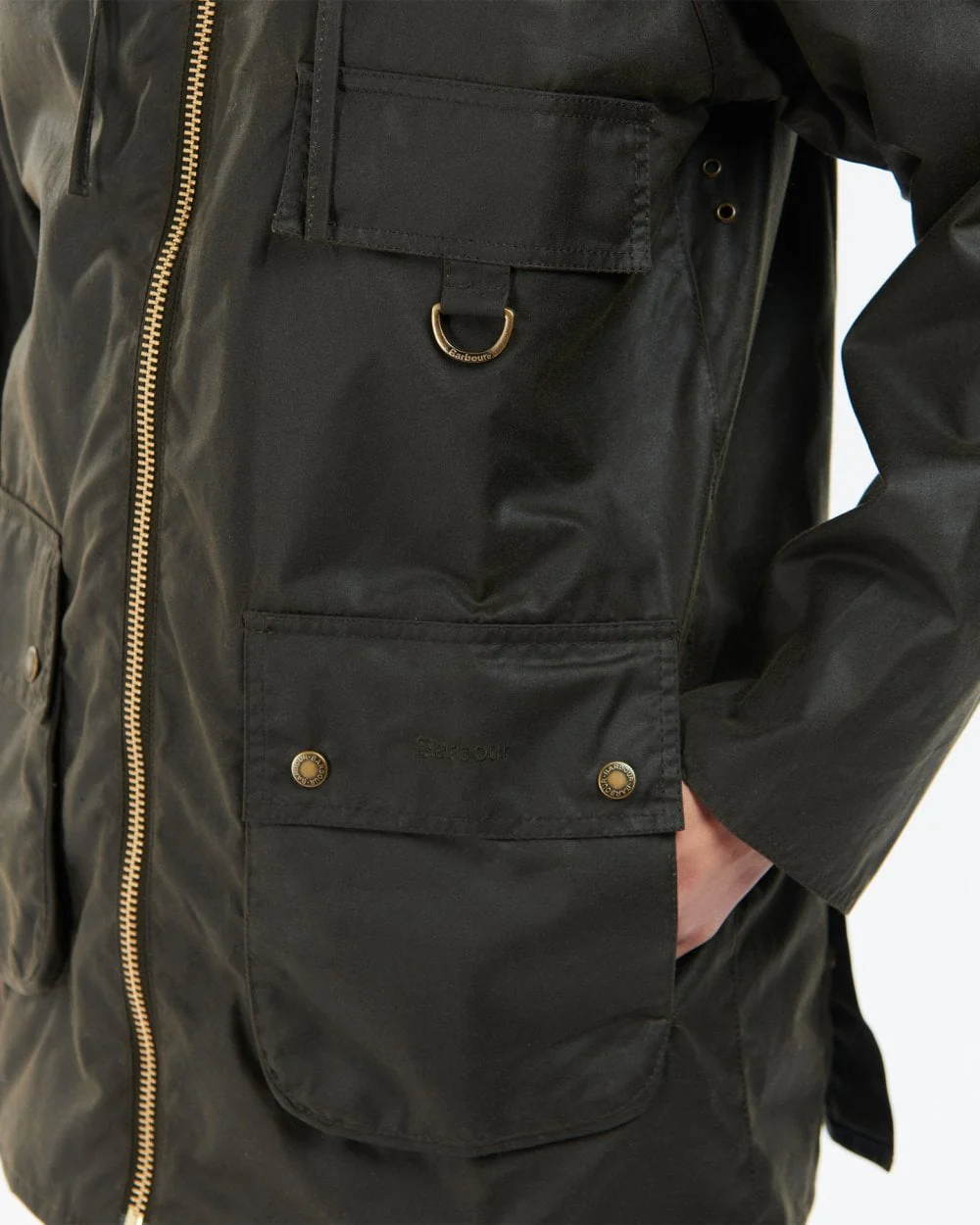 Barbour Highclere Womens Wax Jacket - Olive - Image 6