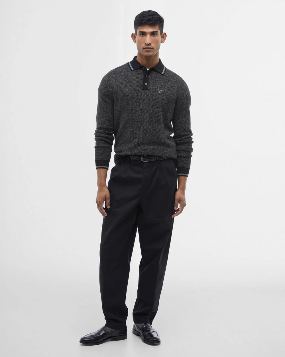 Barbour Hilden Mens Long Sleeve Knitted Polo Shirt - Image 2