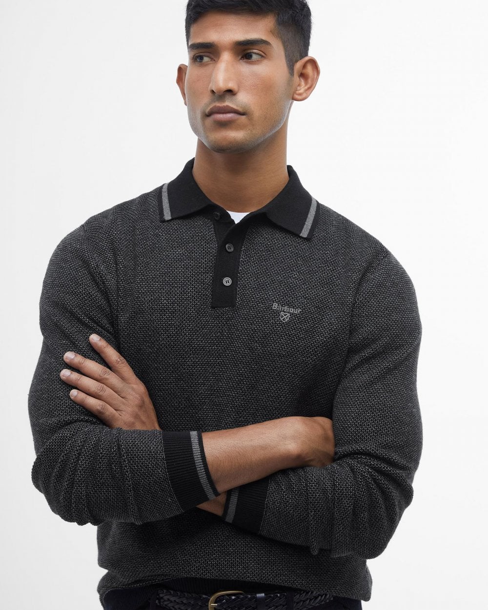 Barbour Hilden Mens Long Sleeve Knitted Polo Shirt - Image 3
