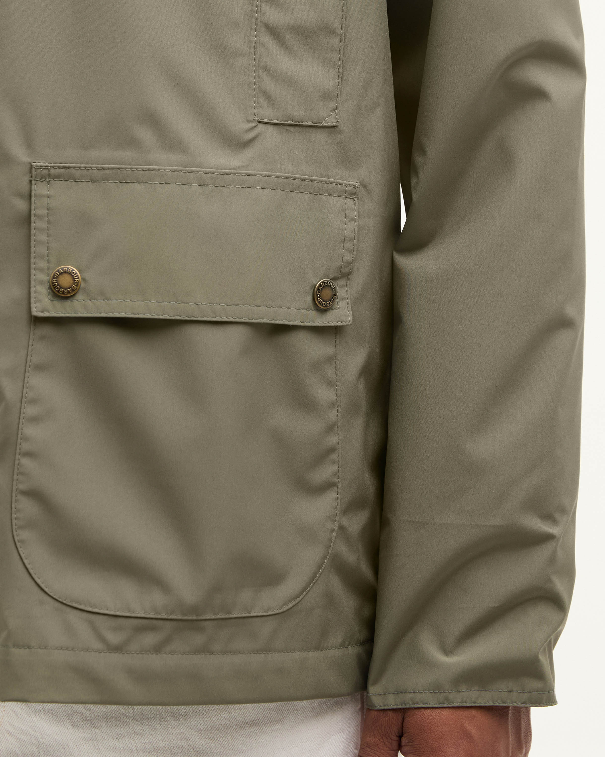 Barbour Hooded Domus Mens Waterproof Jacket - Olive - Image 2