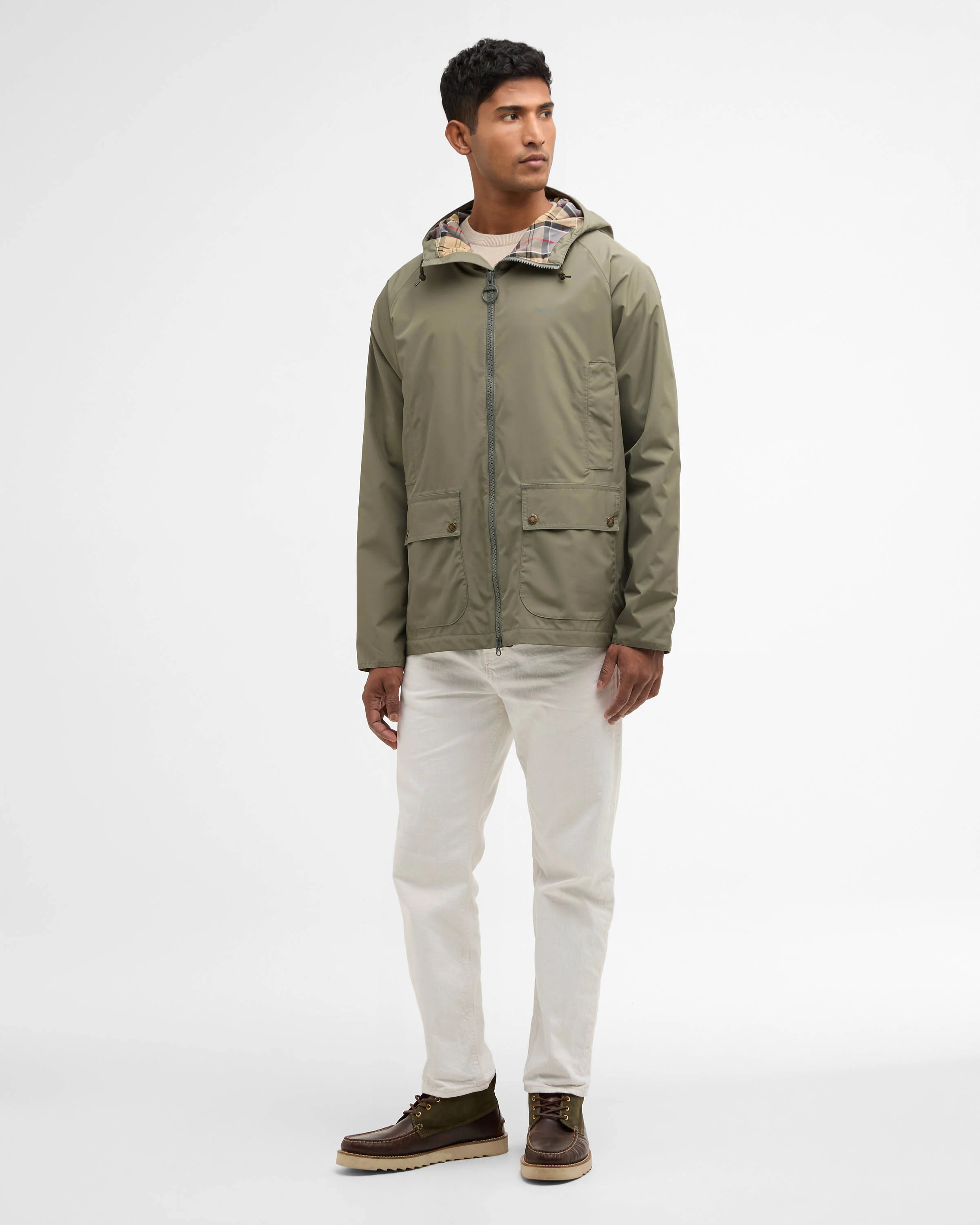 Barbour Hooded Domus Mens Waterproof Jacket - Olive - Image 4