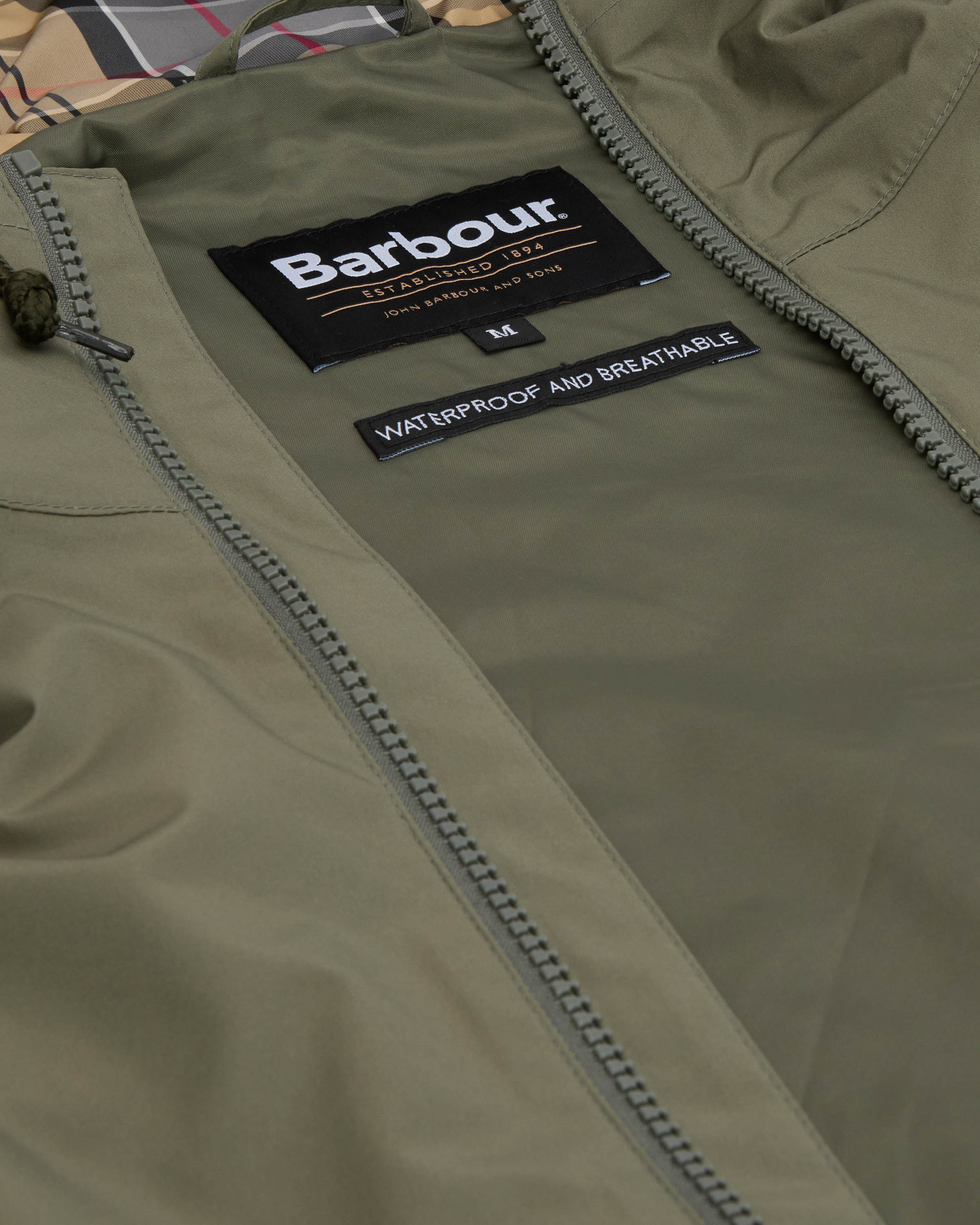 Barbour Hooded Domus Mens Waterproof Jacket - Olive - Image 7