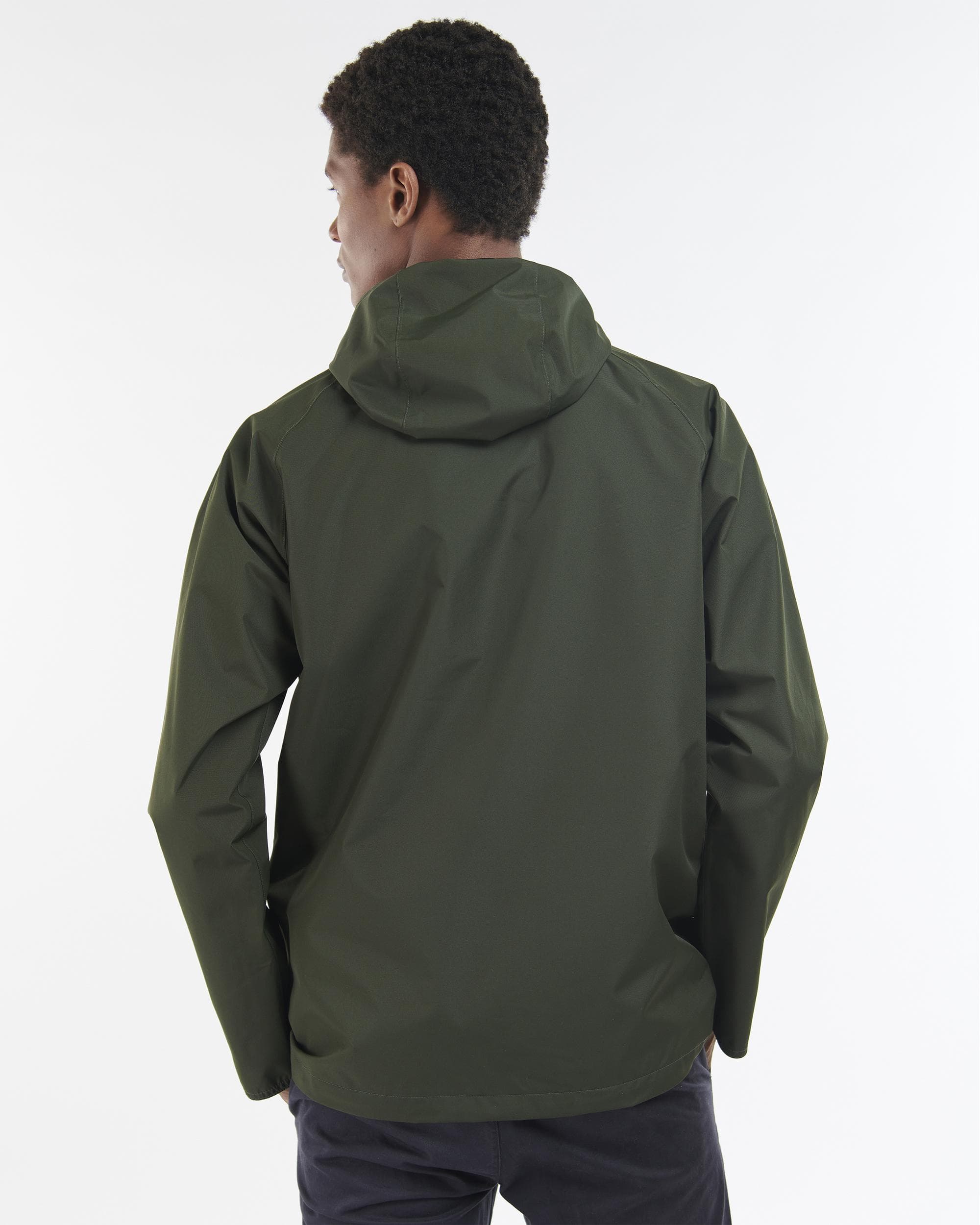 Barbour Hooded Domus Mens Waterproof Jacket - Sage/Classic - Image 5