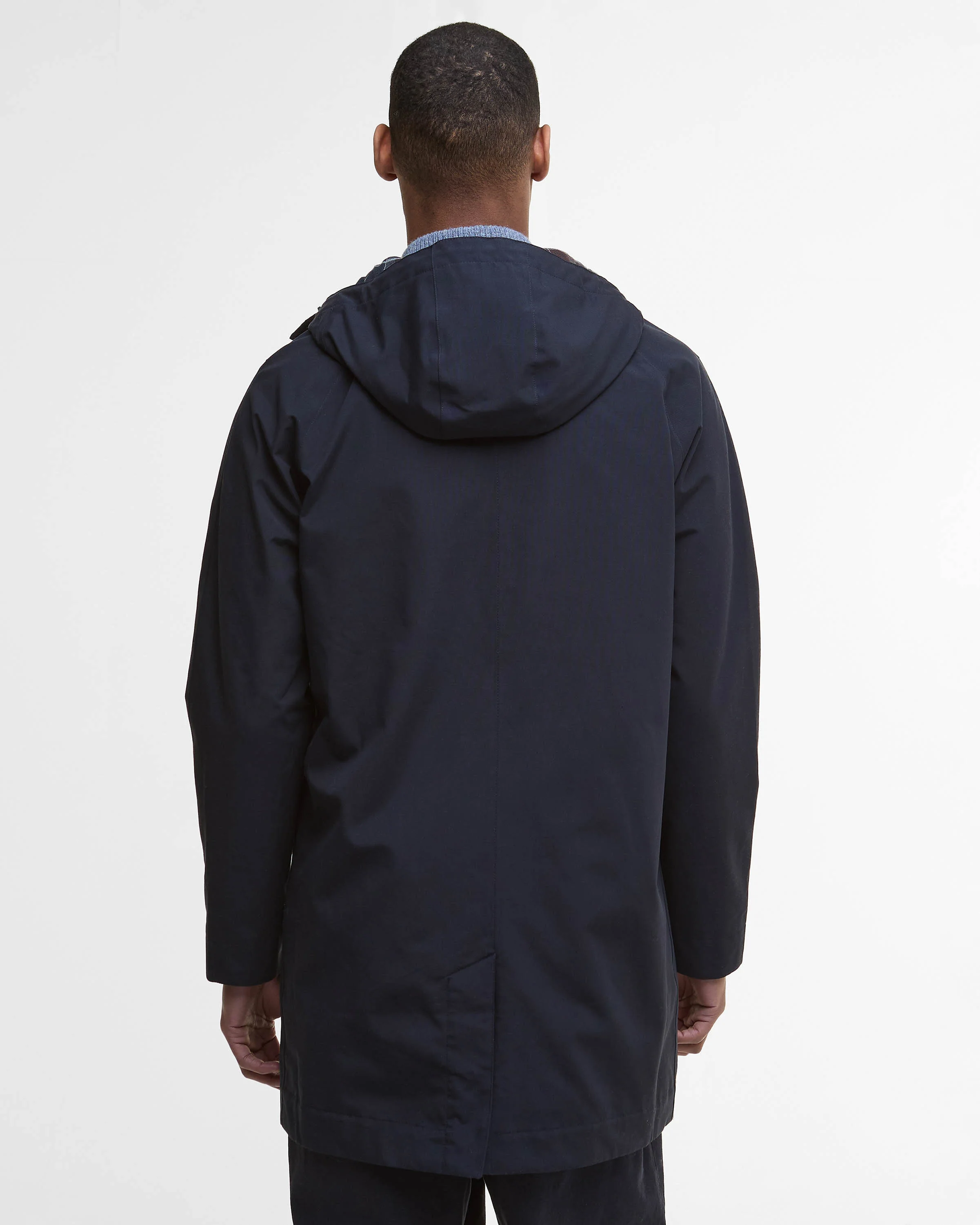 Barbour Hooded Lorden Mens Waterproof Mac - Navy - Image 7