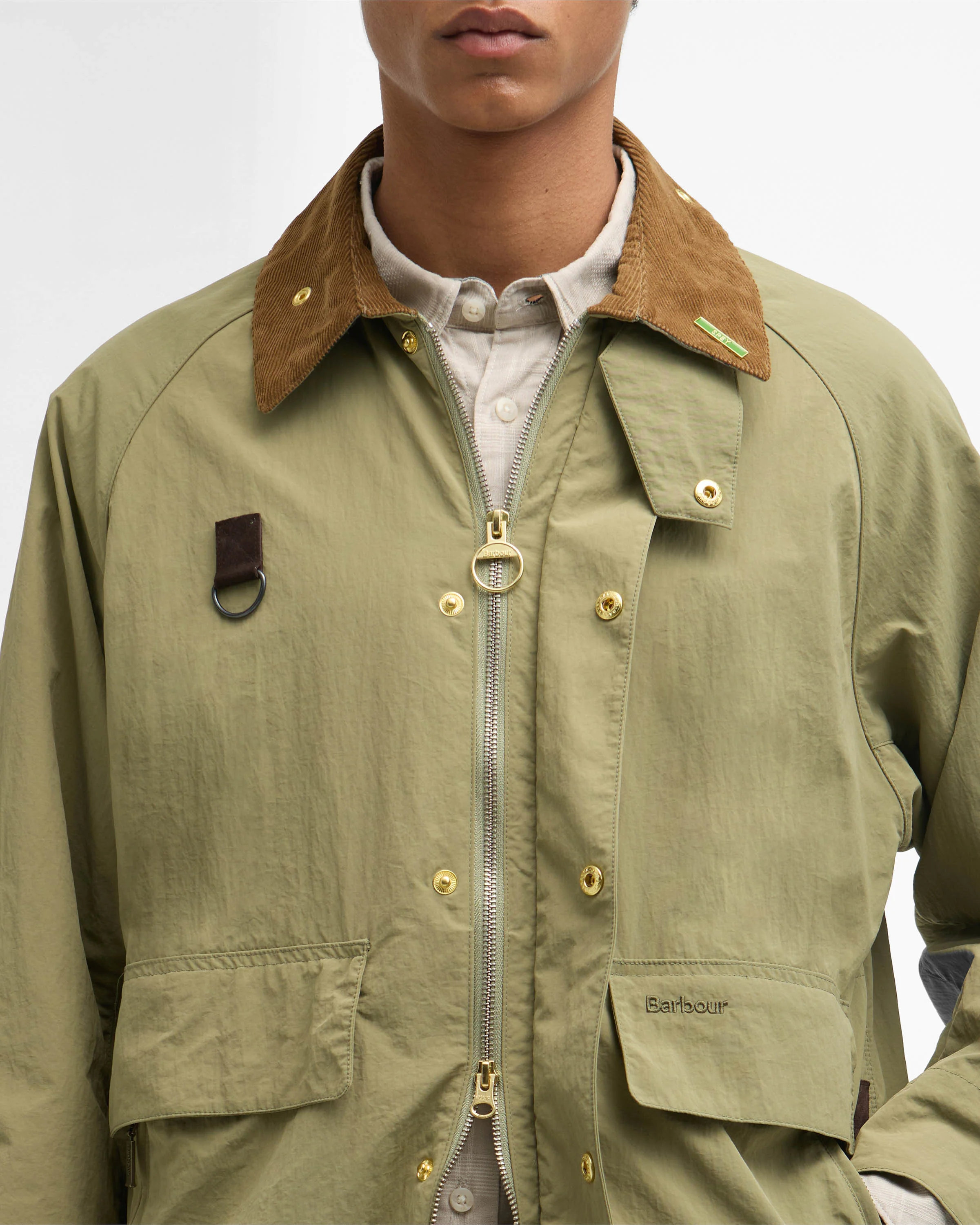 Barbour Icons Spey Mens Casual Jacket - Bleached Olive - Image 5