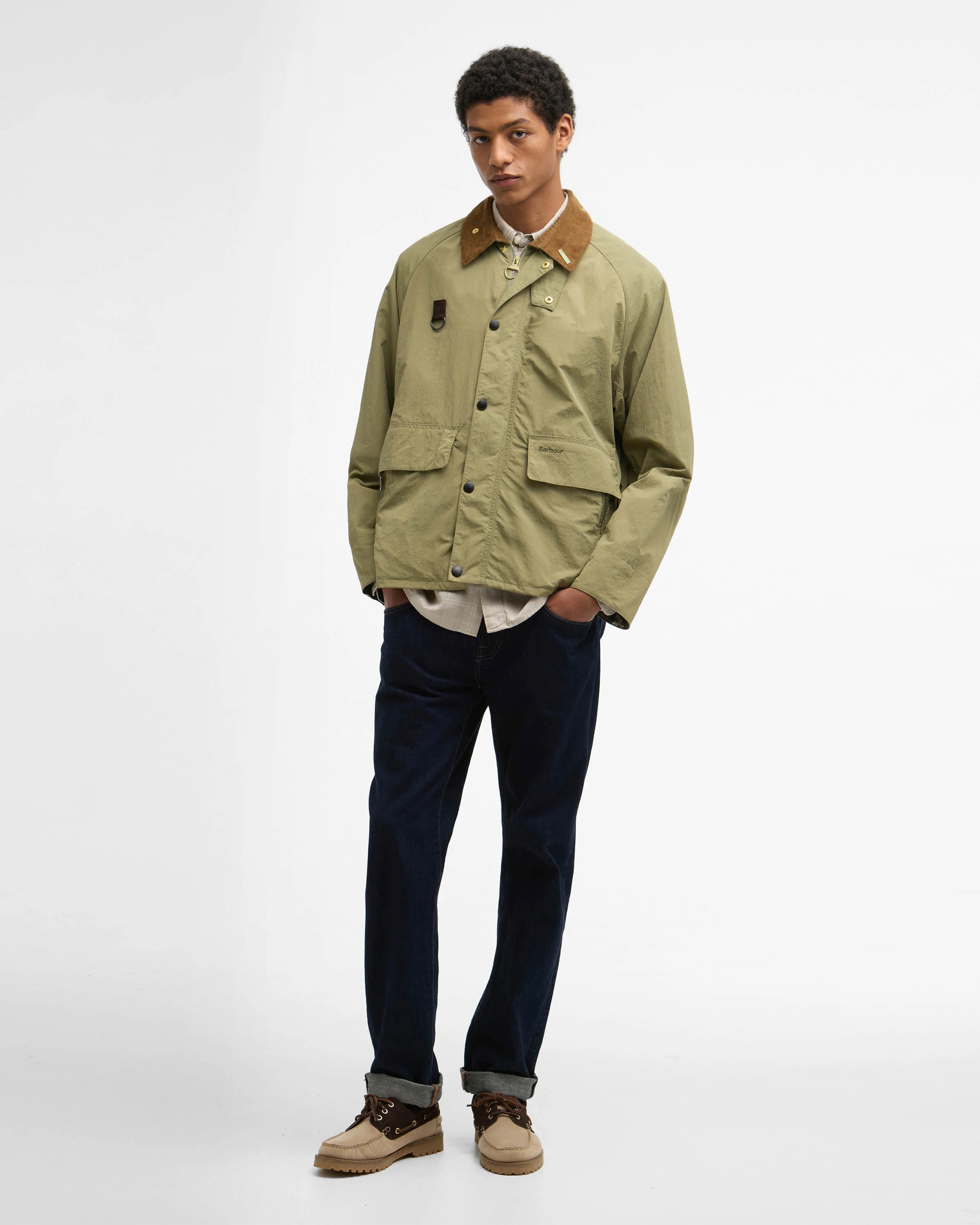 Barbour Icons Spey Mens Casual Jacket - Bleached Olive - Image 6