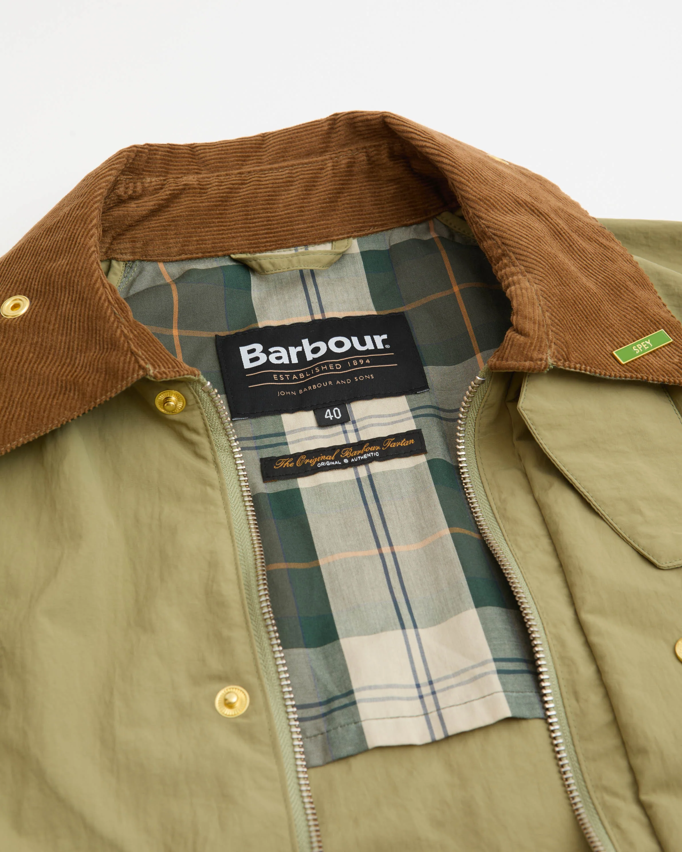 Barbour Icons Spey Mens Casual Jacket - Bleached Olive - Image 9